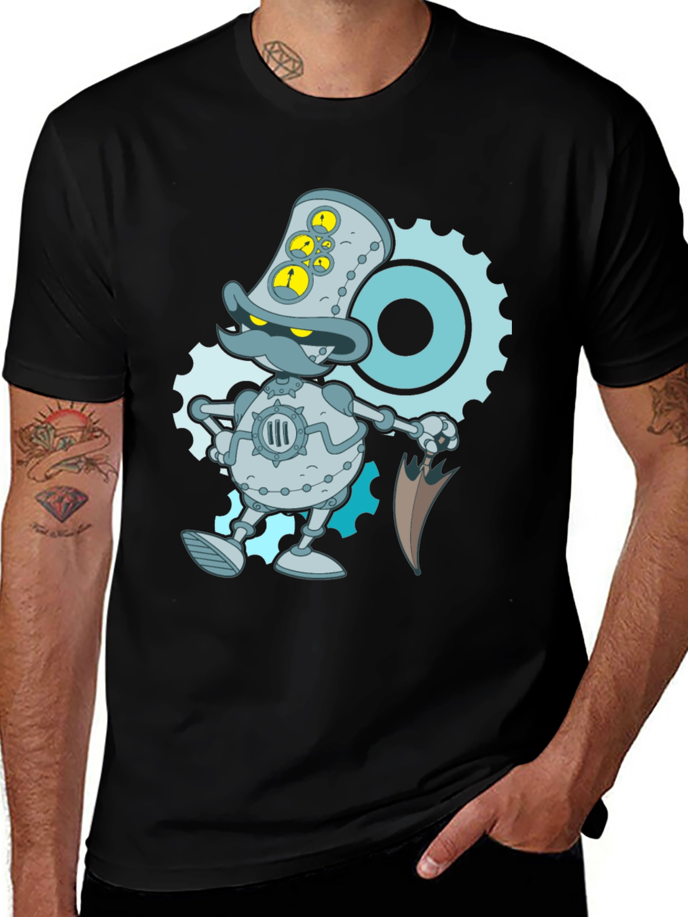 Variant 20 of Steampunk Duck Robot Graphic T-Shirt