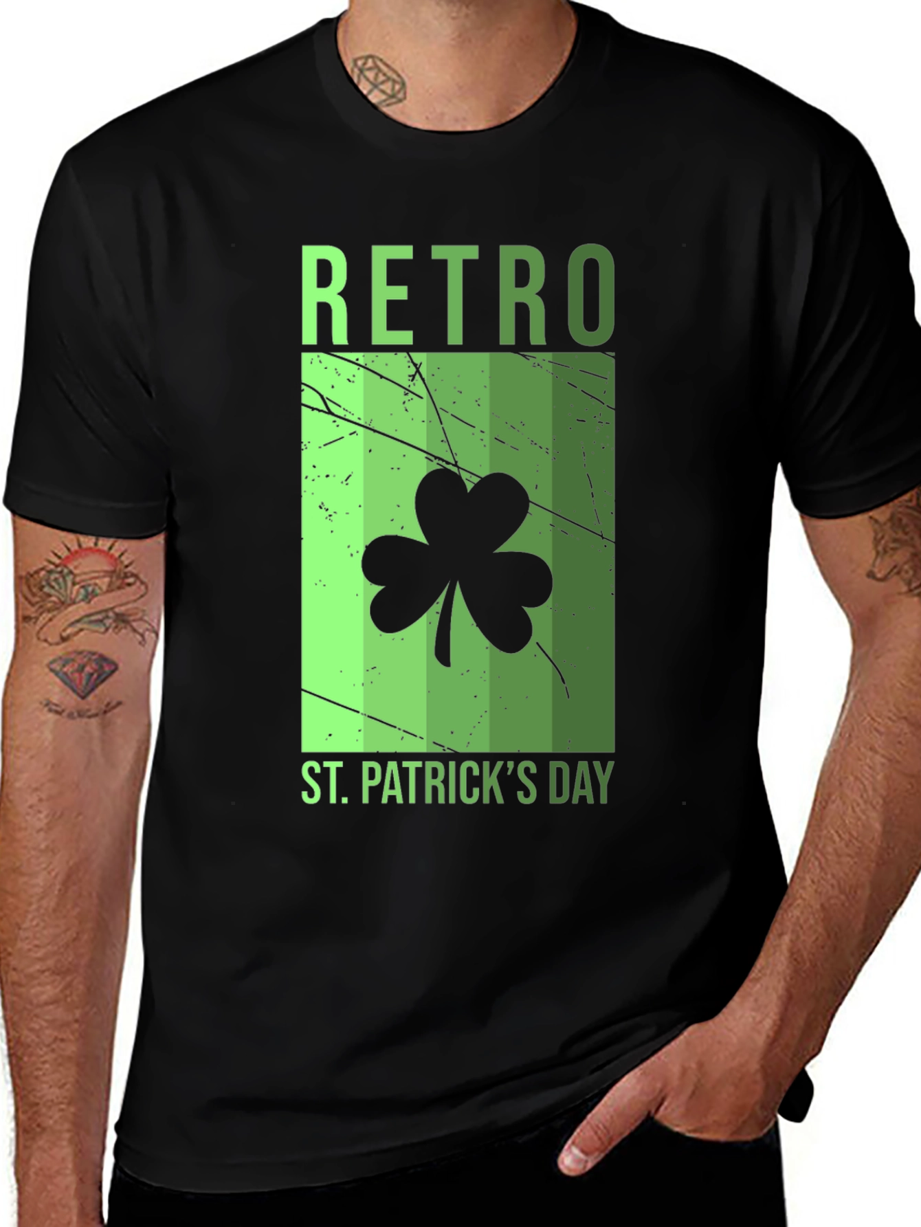Variant 21 of Retro St. Patrick's Day Shamrock T-Shirt