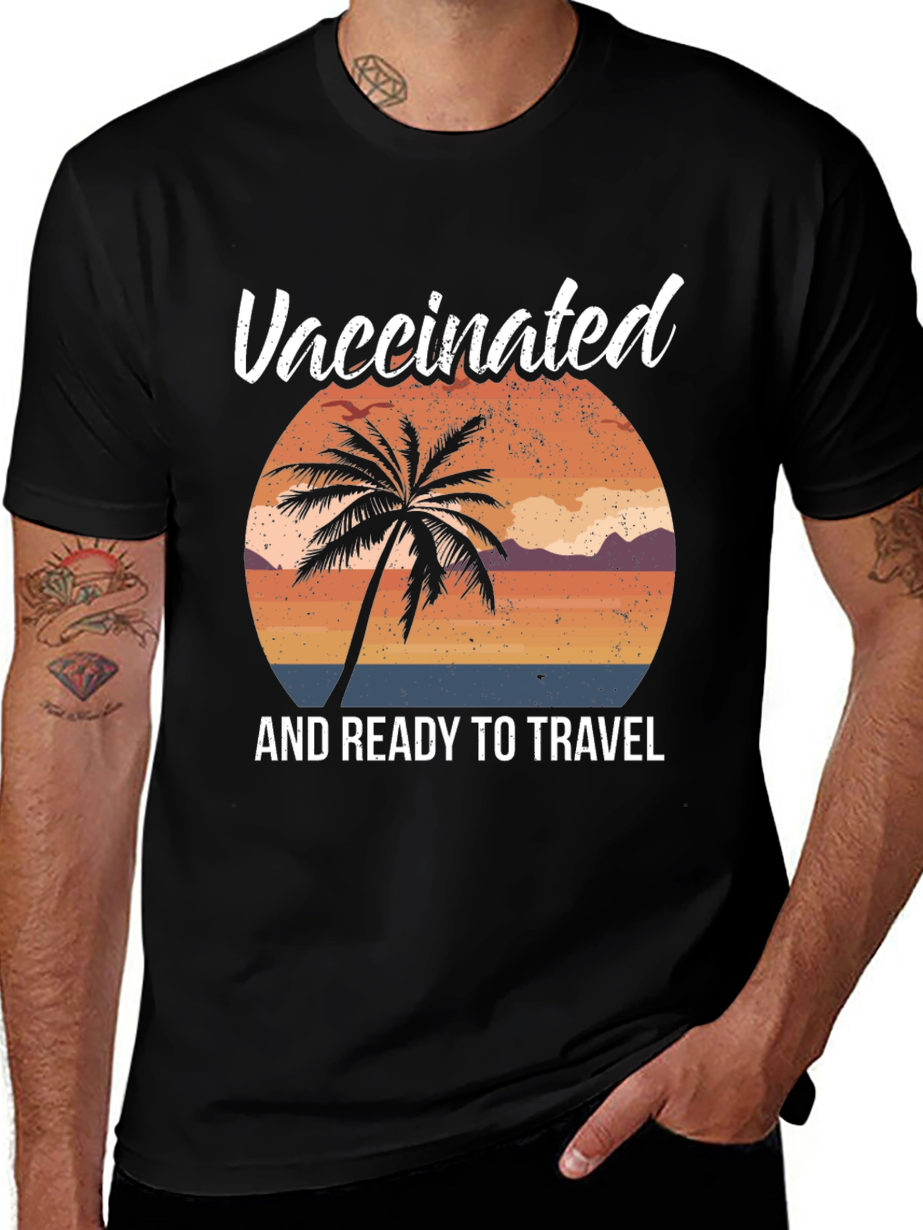 Variant 8 of Vaccinated & Ready to Travel Graphic T-Shirt