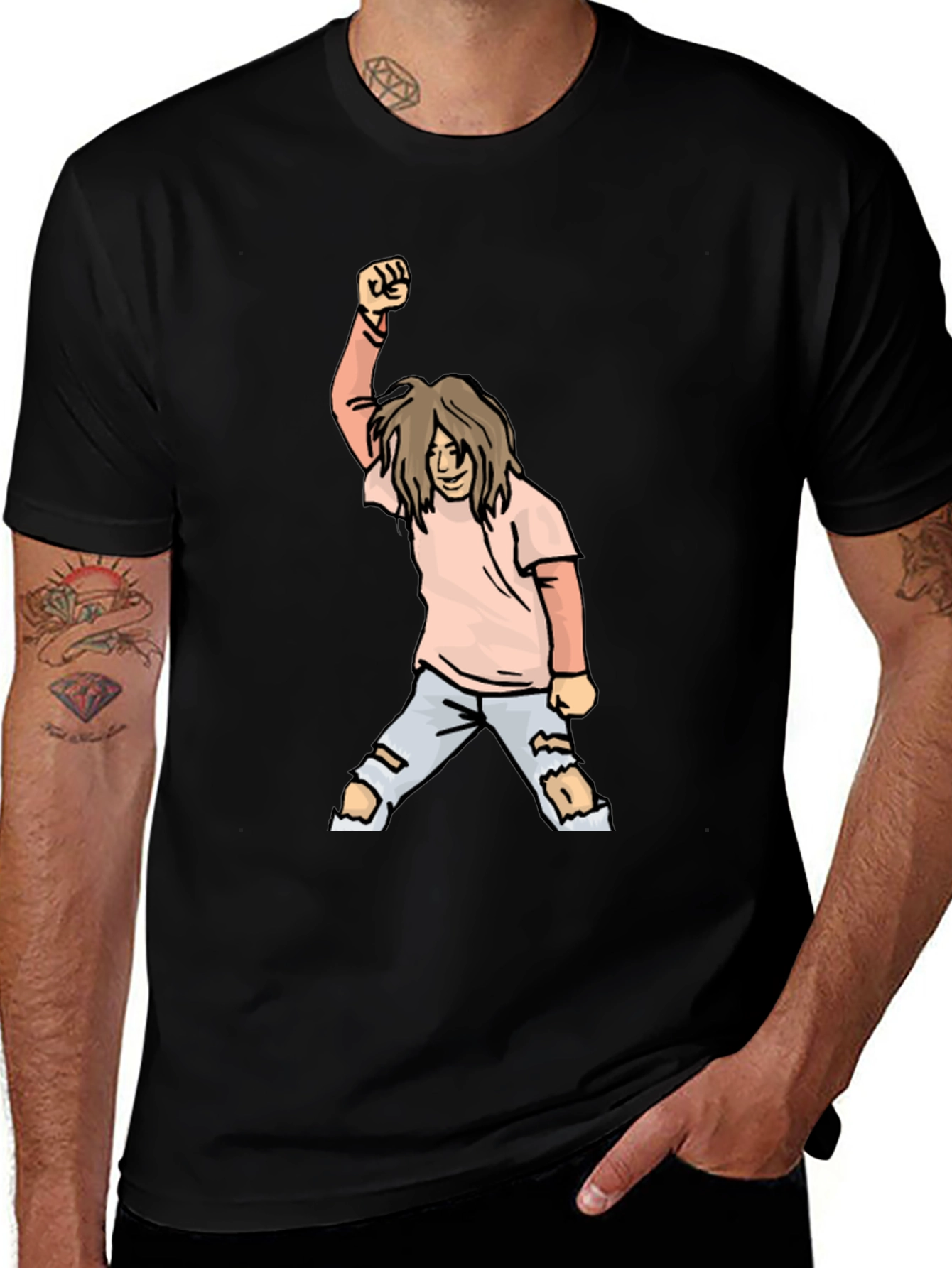 Variant 27 of Graphic Tee - Cartoon Punk Rocker Fist