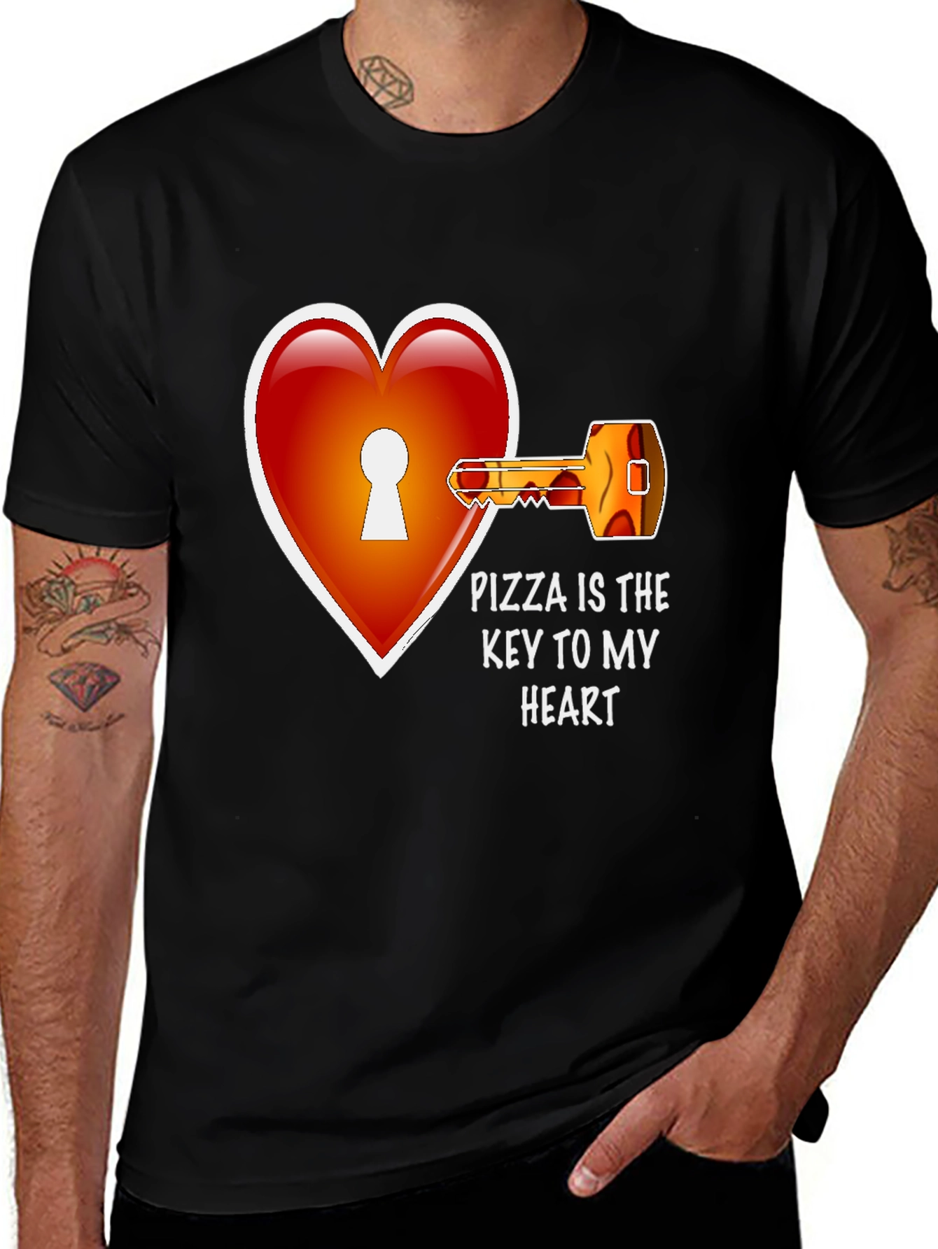 Variant 7 of Pizza Key to My Heart Graphic Tee