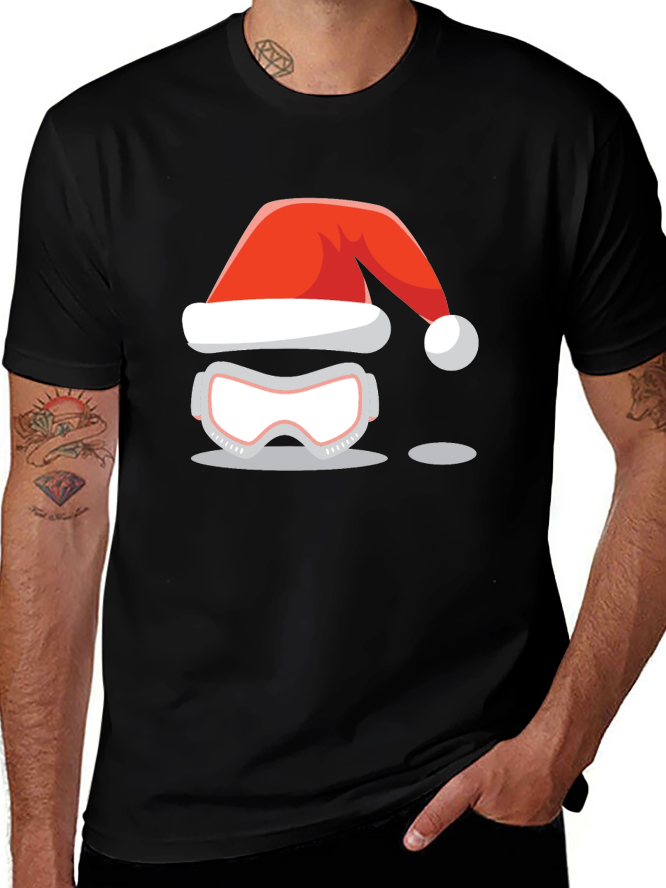 Ski Santa T-Shirt - Holiday Winter Apparel