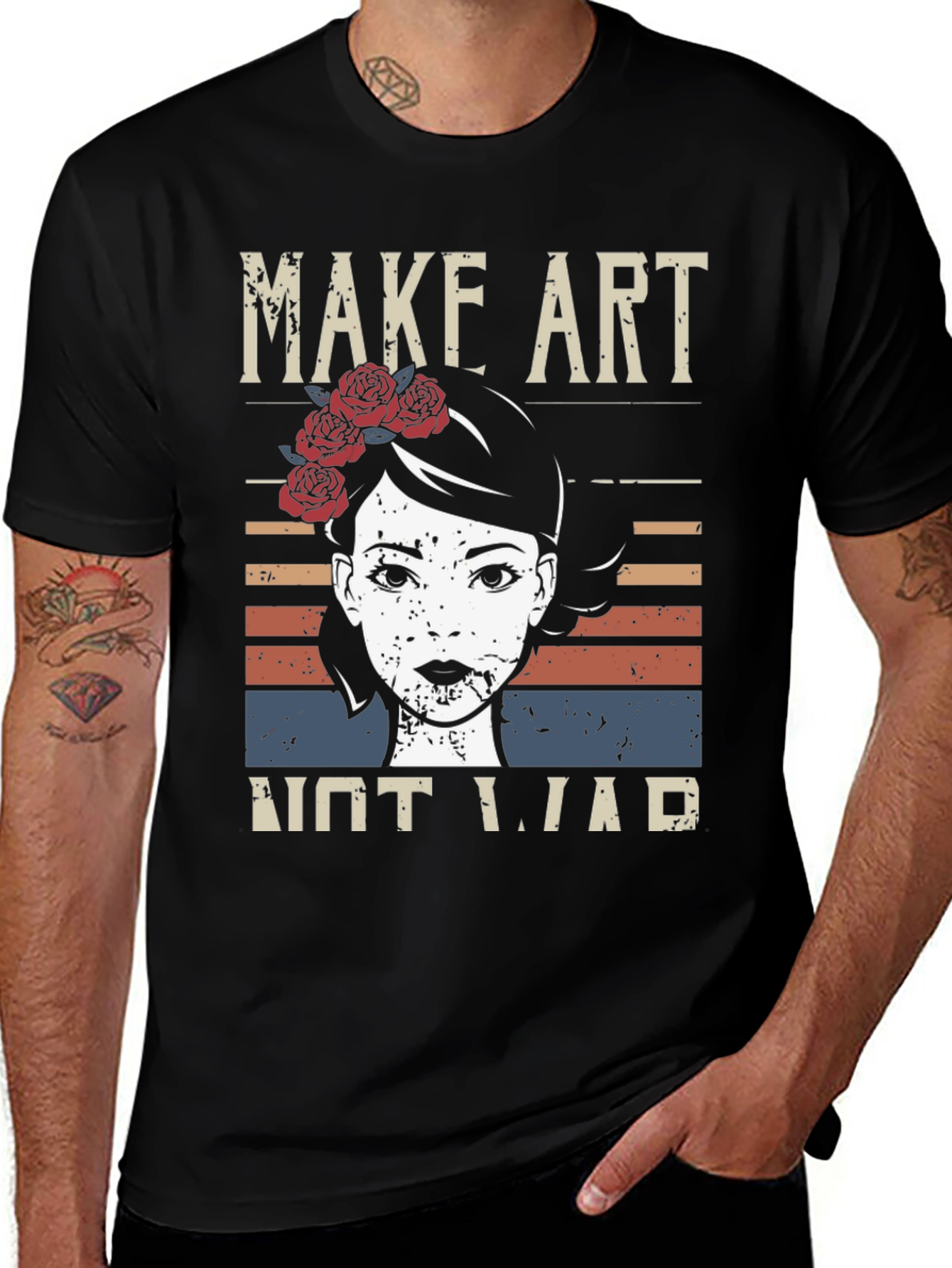 Variant 4 of Make Art Not War T-Shirt