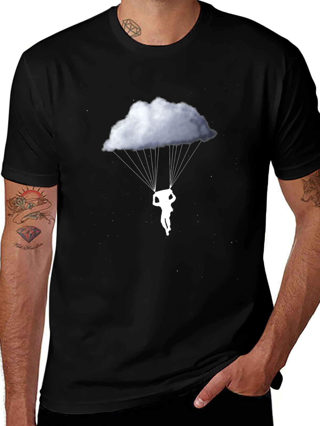 Variant 5 of Cloud Parachute Graphic T-Shirt - Unique Design