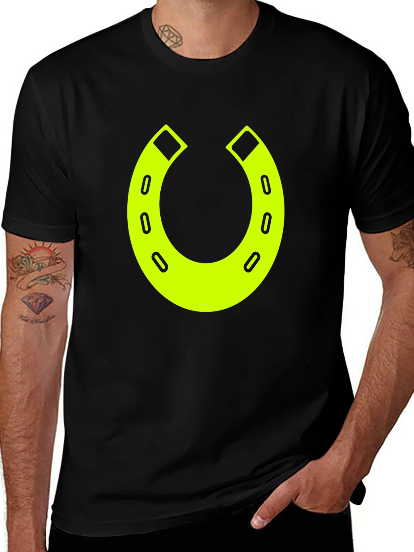 Variant 25 of Lucky Horseshoe Graphic Tee - Black