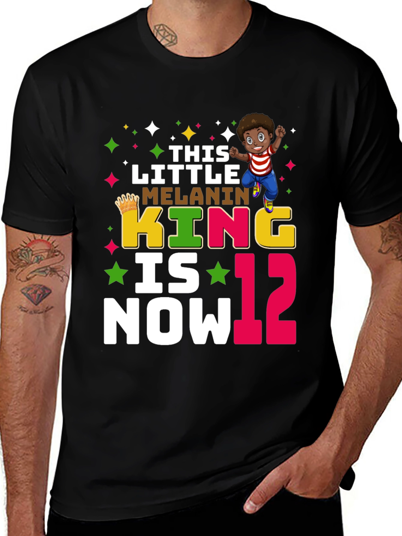 Little Melanin King 12th Birthday T-Shirt