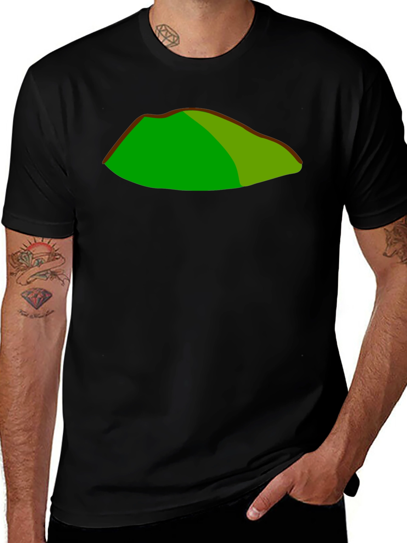 Variant 8 of Green Mountain Graphic Black T-Shirt