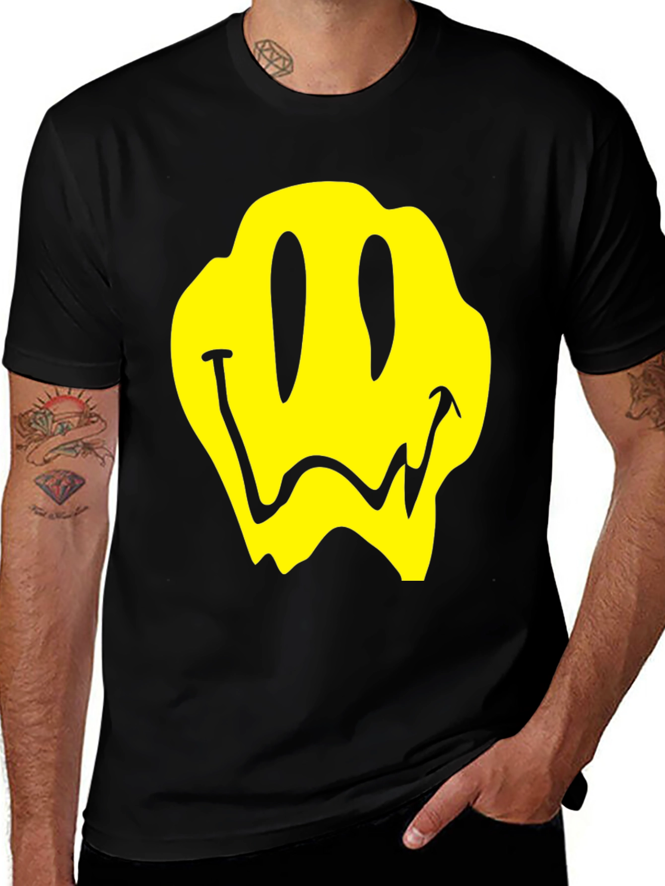 Variant 4 of Melting Smiley Face Graphic T-Shirt