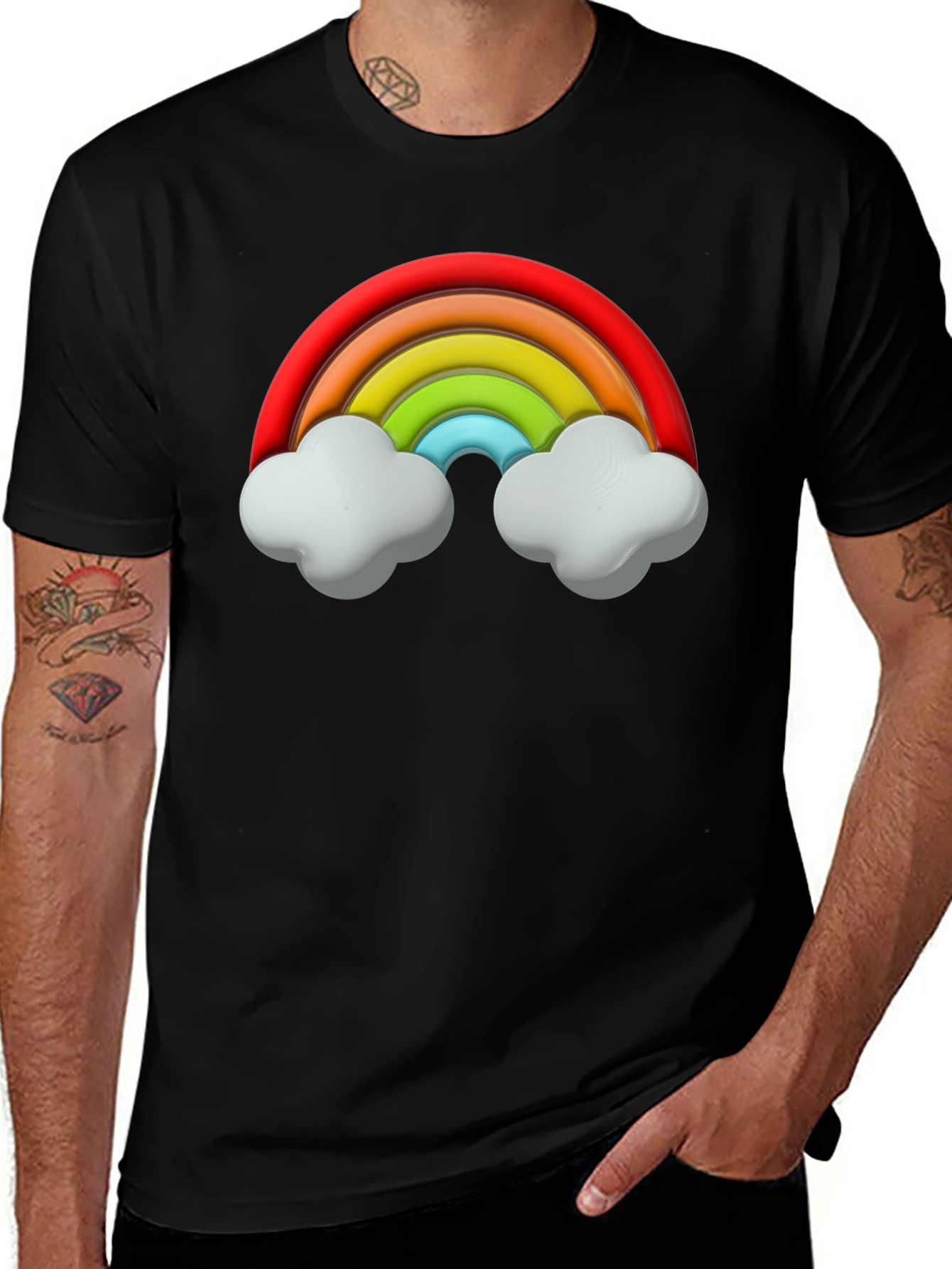 Variant 10 of Rainbow Graphic T-Shirt - Fun & Unique Design