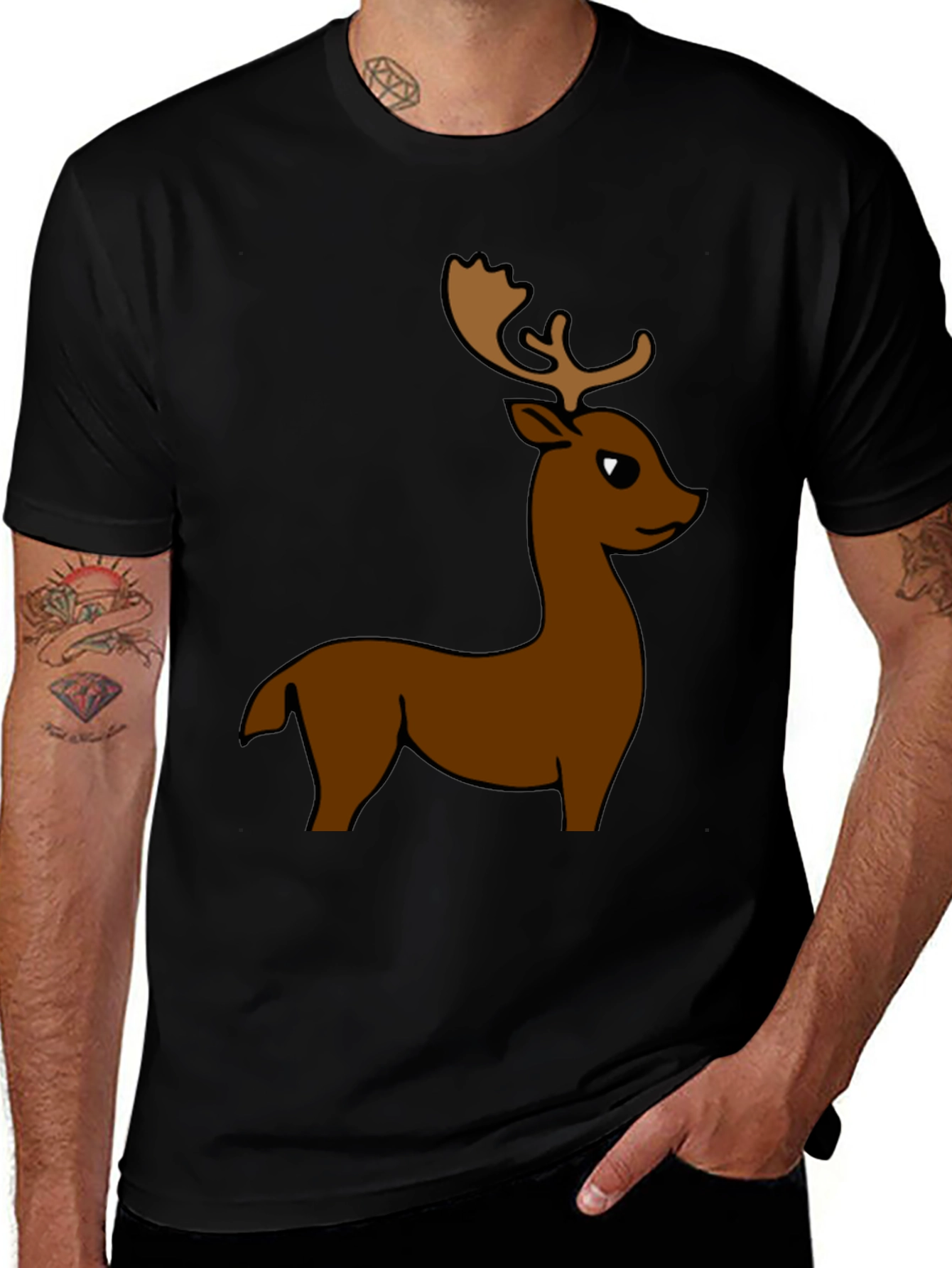 Cartoon Deer Graphic Tee
