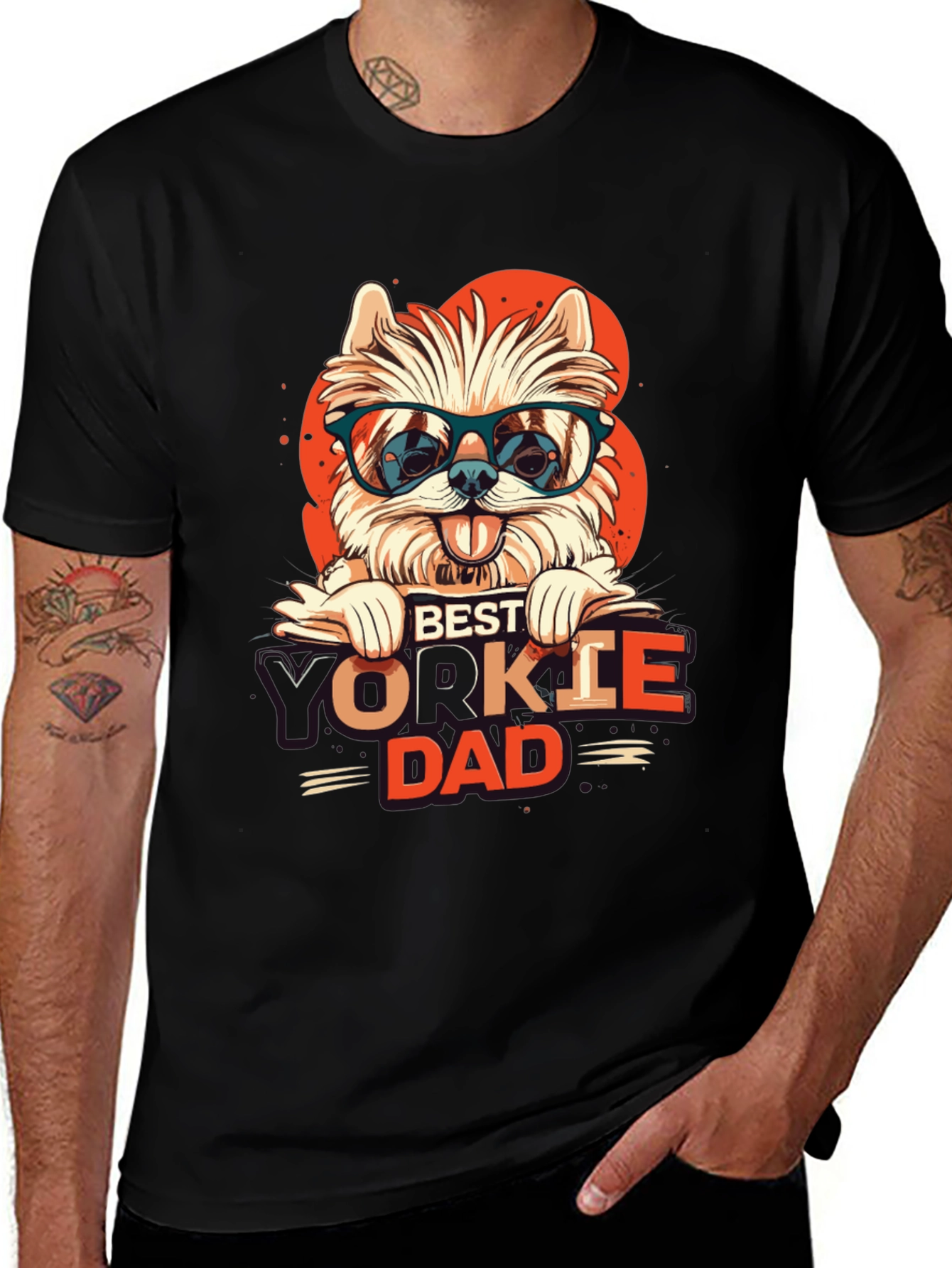 Best Yorkie Dad T-Shirt - Cute Dog Graphic Tee