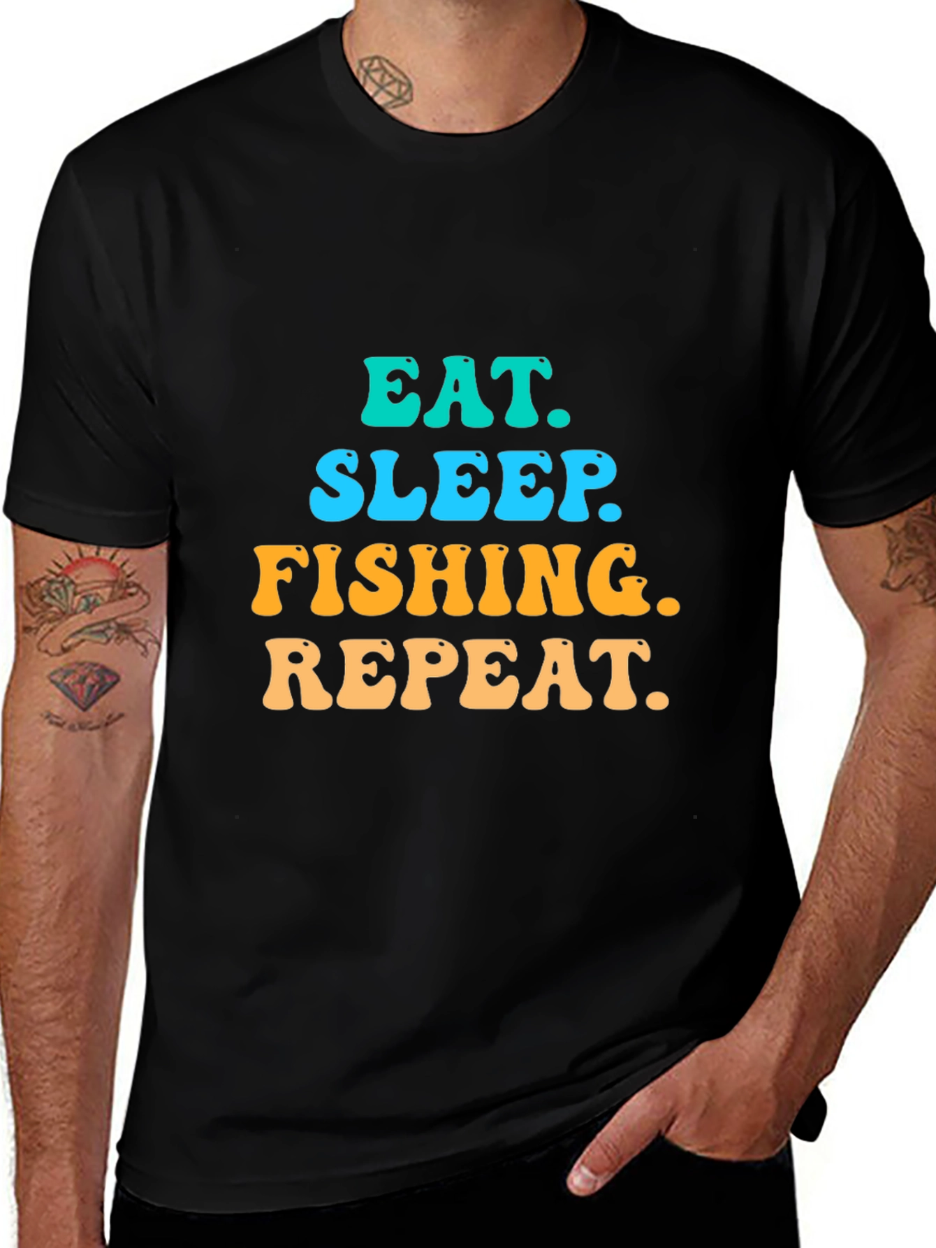 Eat Sleep Fishing Repeat Graphic Tee