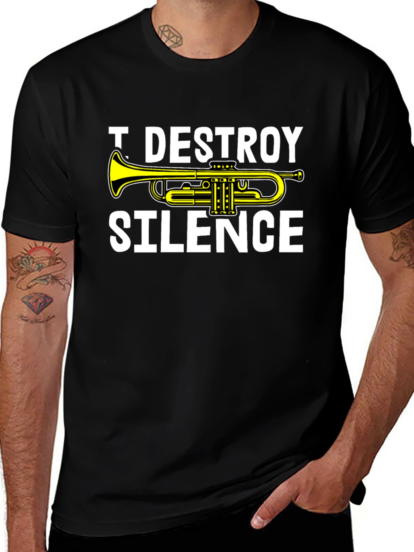Variant 10 of I Destroy Silence Trumpet T-Shirt