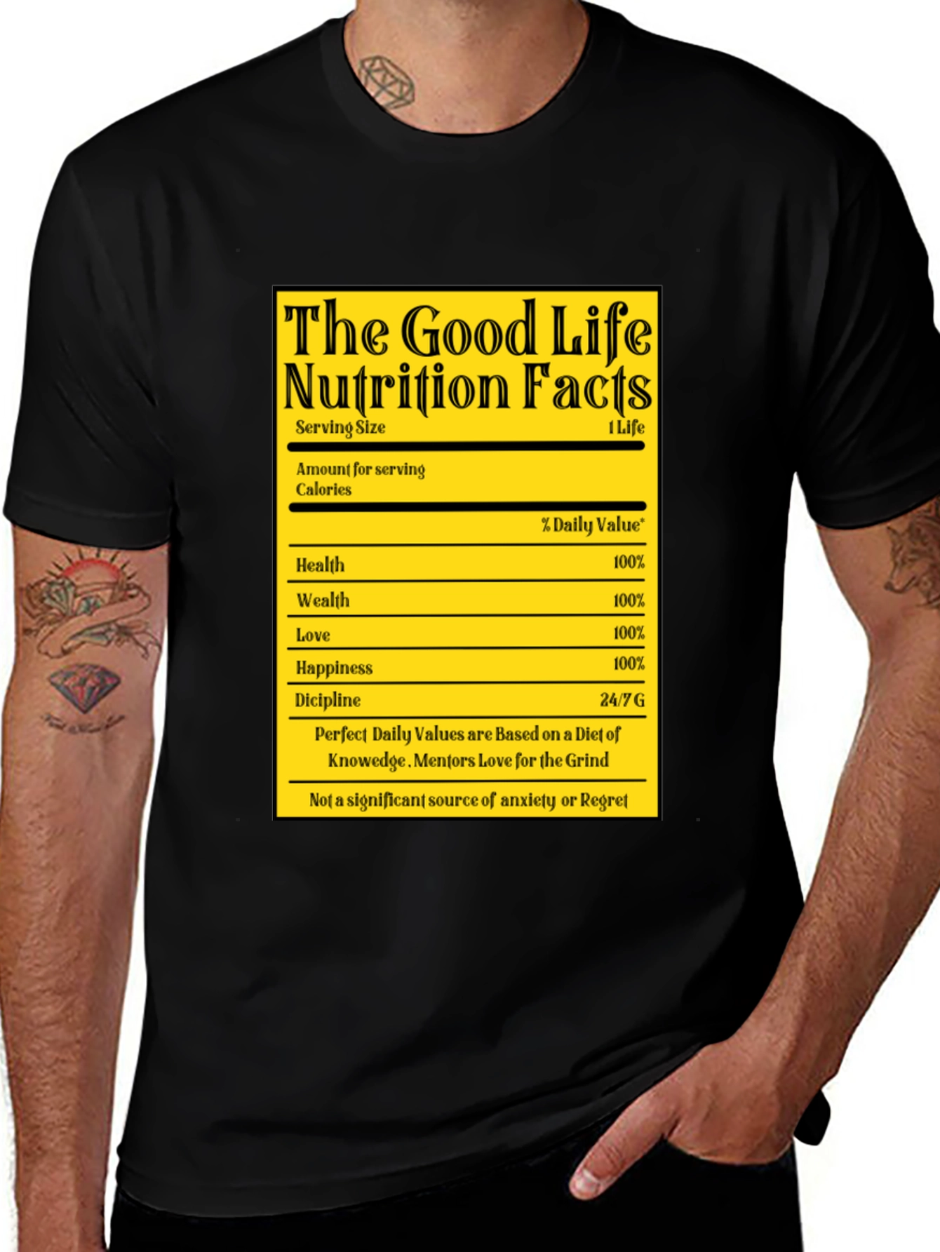 Variant 14 of The Good Life Nutrition Facts T-Shirt