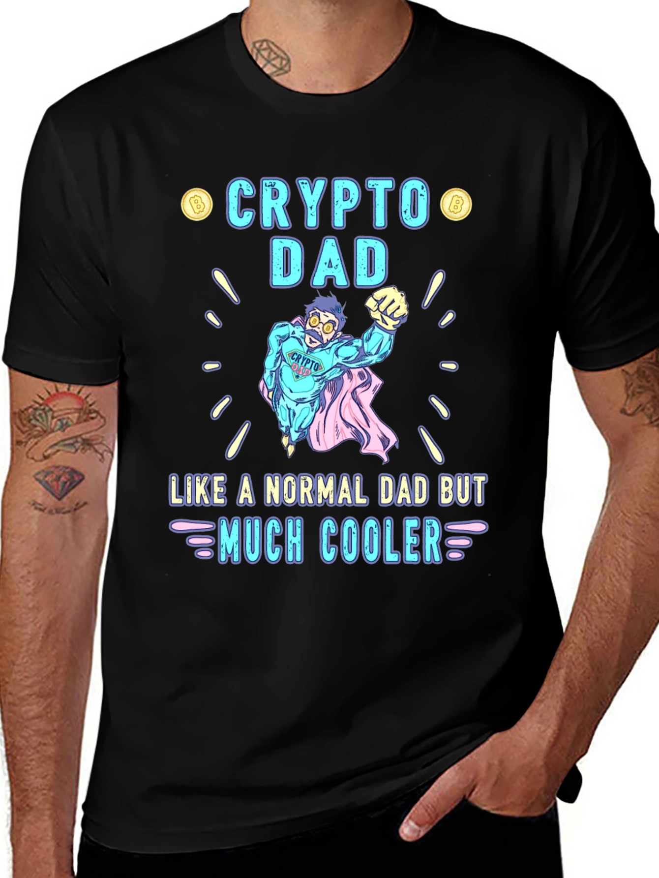 Crypto Dad T-Shirt - Much Cooler Cryptocurrency Tee