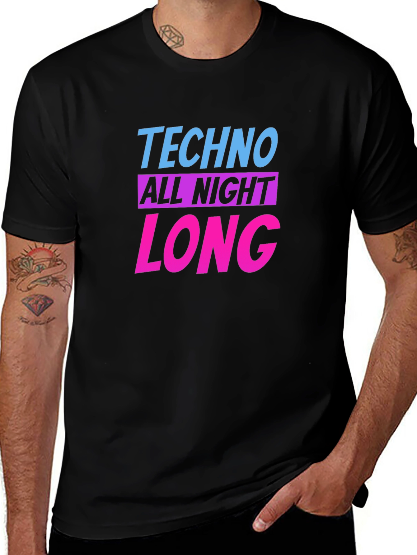 Variant 11 of Techno All Night Long Graphic Tee