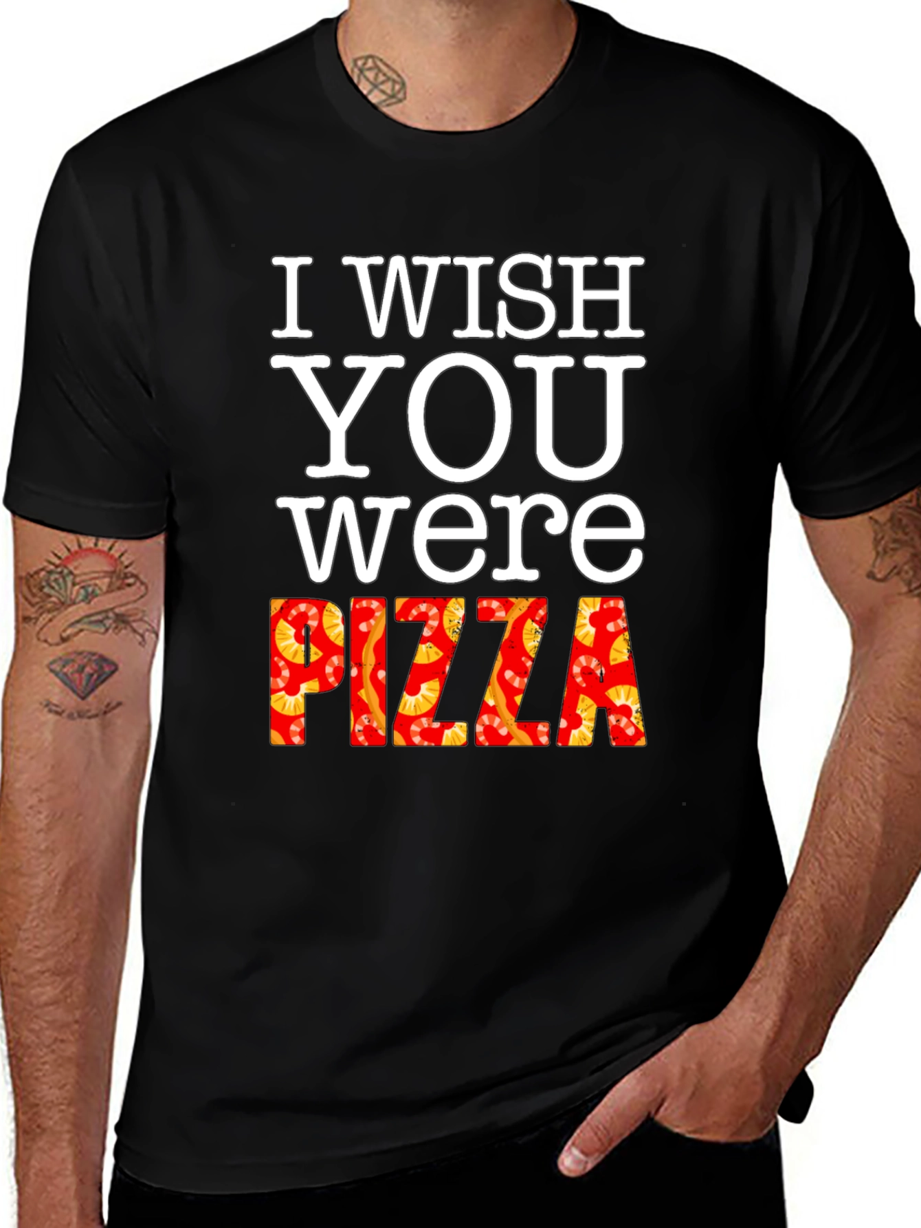Variant 30 of I Wish You Were Pizza T-Shirt Funny Foodie Tee