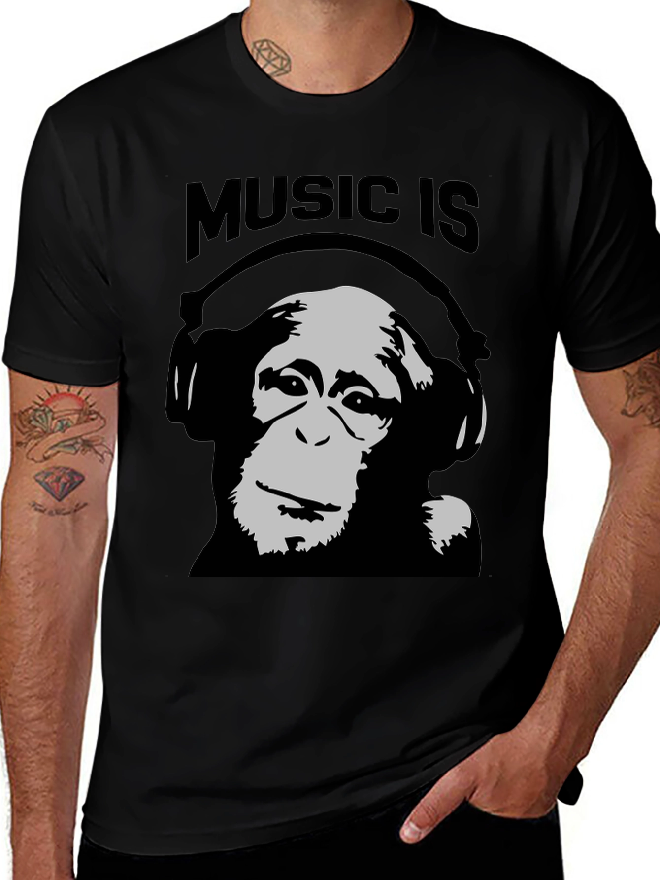 Variant 29 of Monkey Music T-Shirt - Cool Graphic Tee
