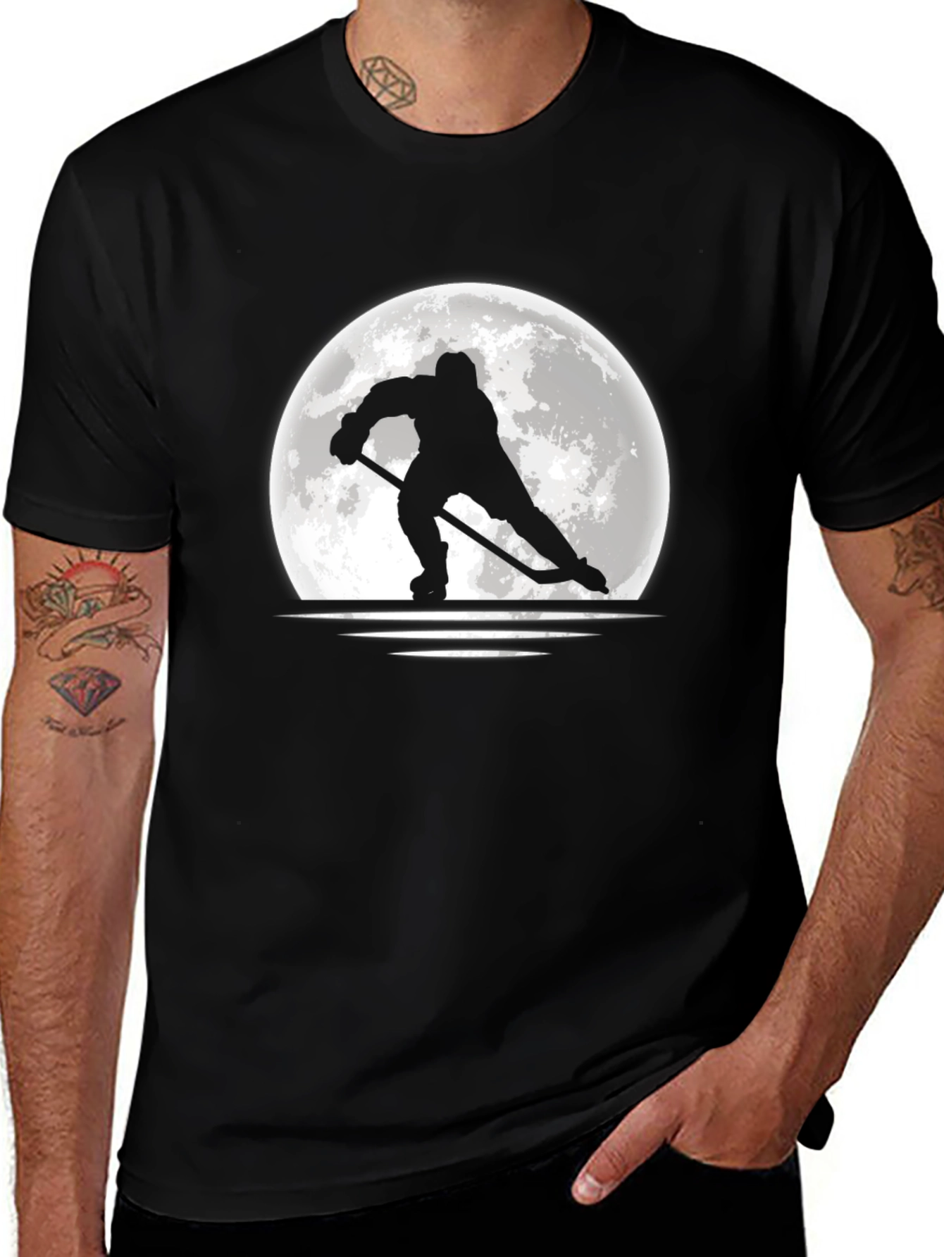 Variant 19 of Hockey Moon T-Shirt - Black