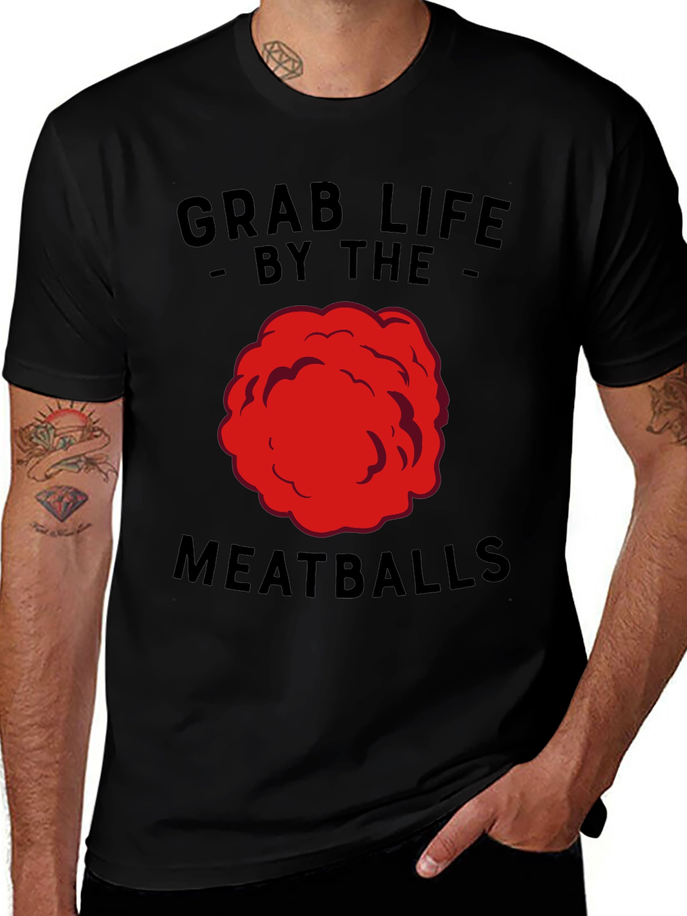 Variant 7 of Grab Life By The Meatballs Funny T-Shirt
