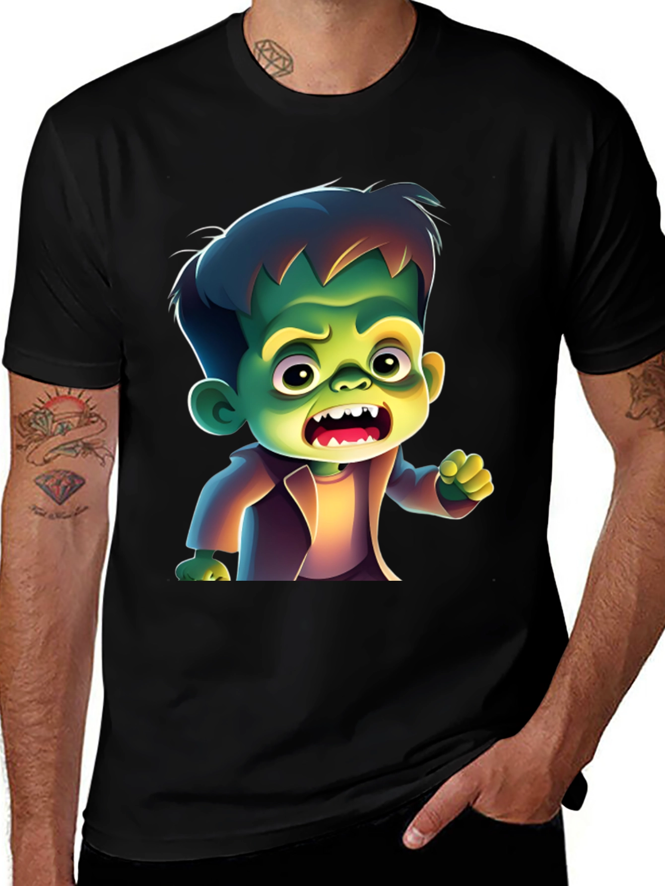 Variant 23 of Frankenstein's Monster Cartoon Graphic Tee