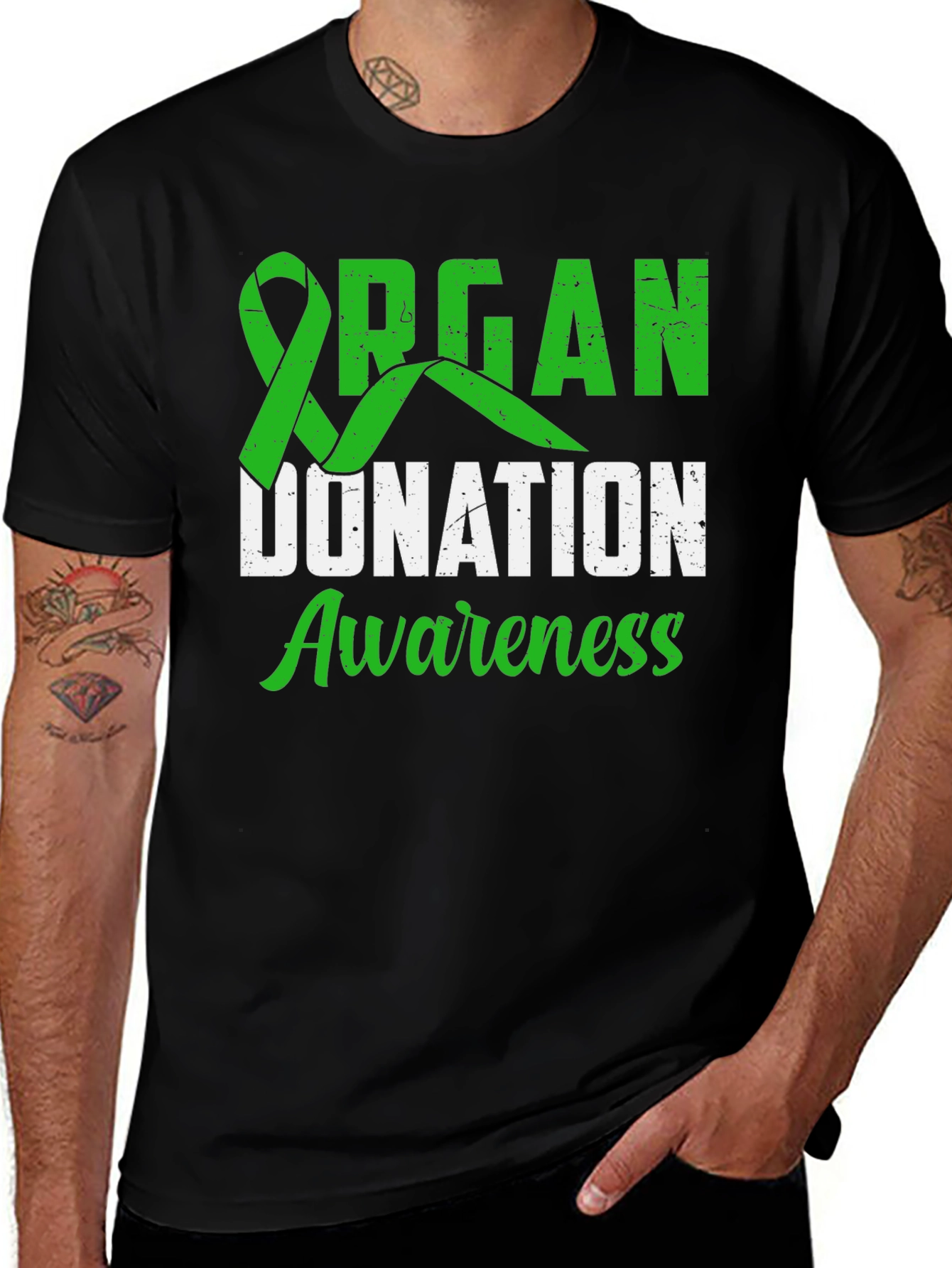 Variant 12 of Organ Donation Awareness T-Shirt - Green Ribbon
