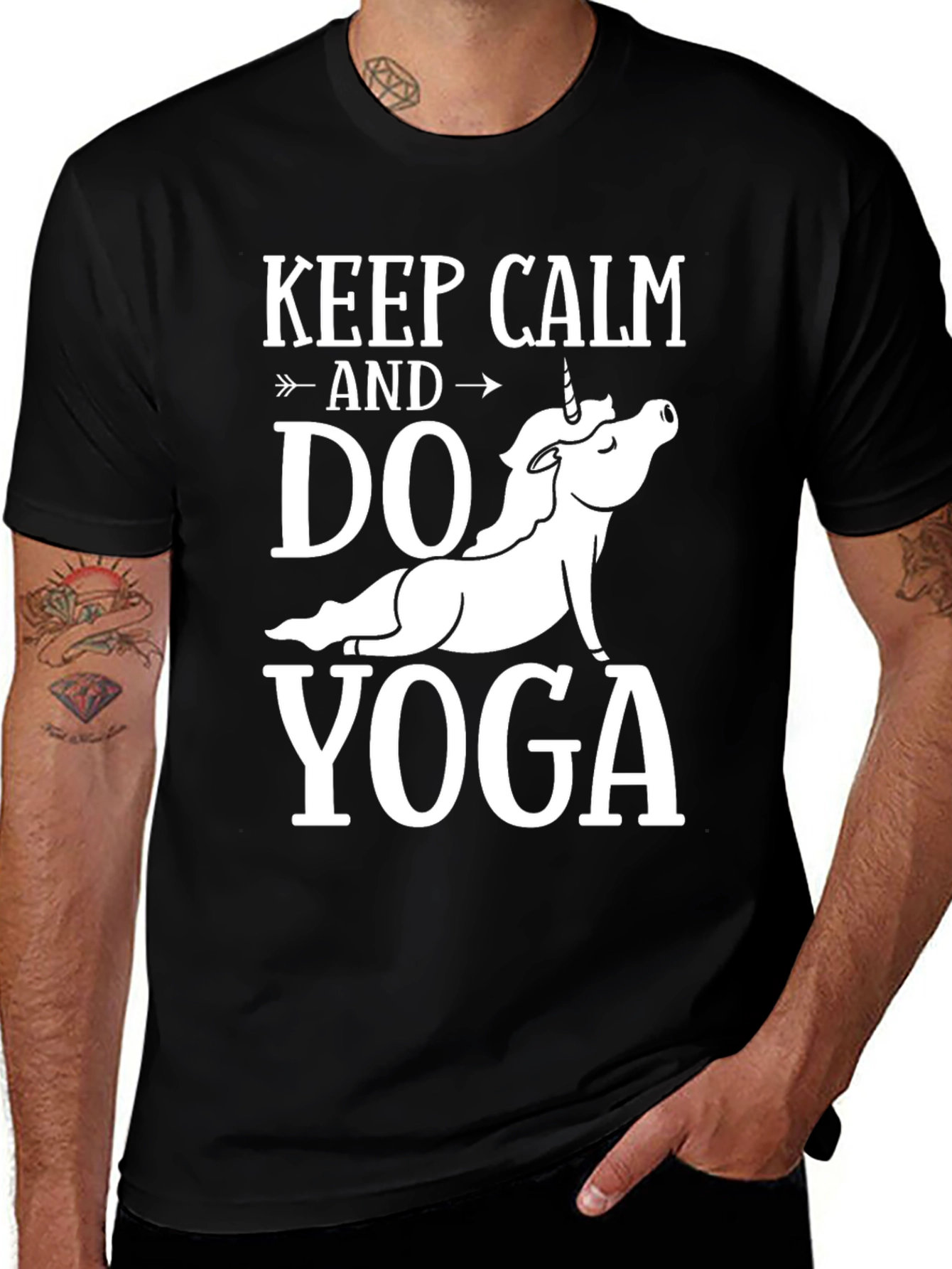 Variant 9 of Keep Calm and Do Yoga - Funny Unicorn Graphic T-Shirt