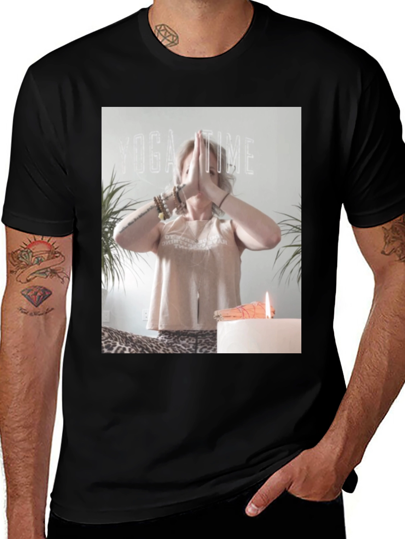 Variant 14 of Yoga Time Graphic Tee - Soft Cotton Blend