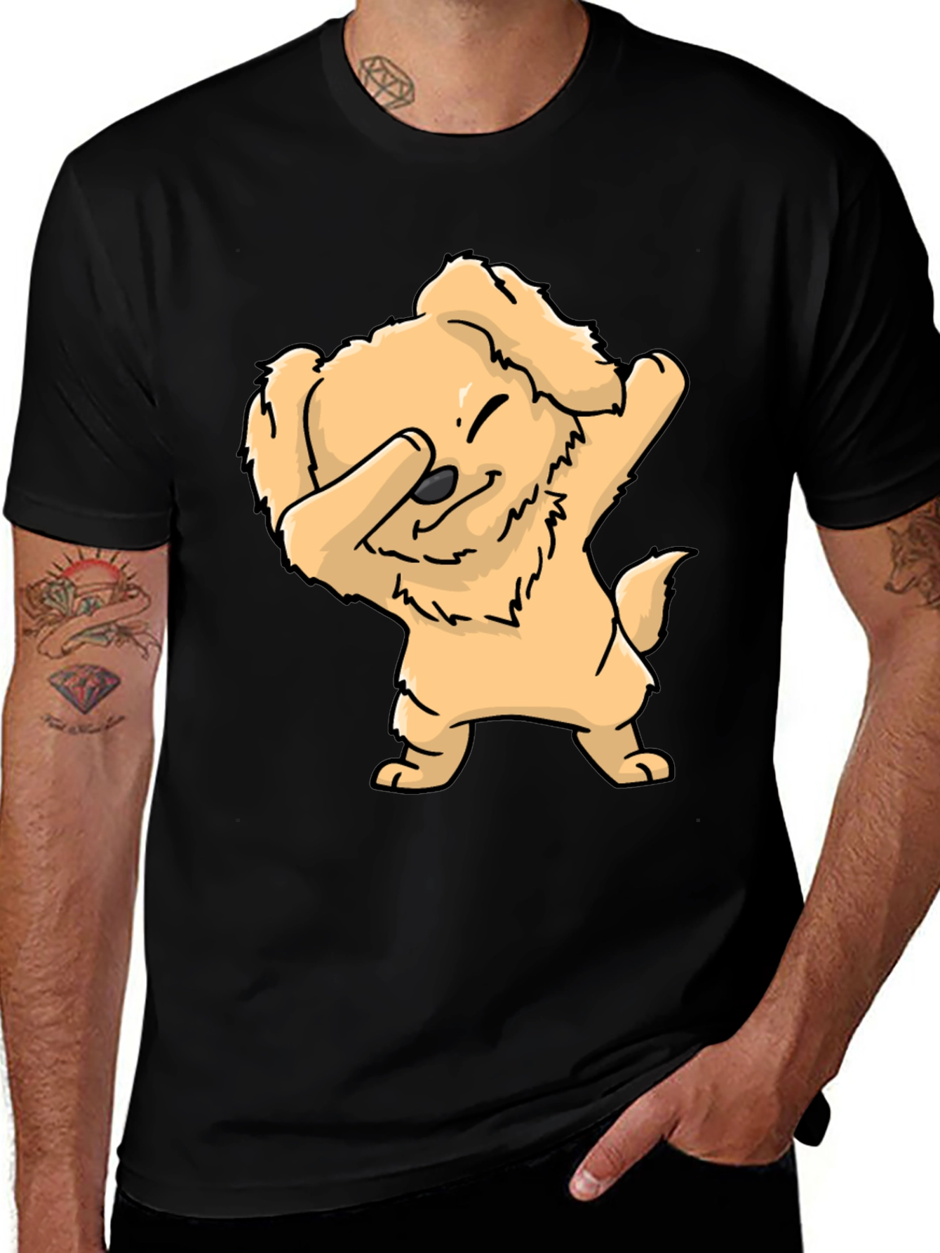 Variant 13 of Dabbing Dog Graphic Tee - Fun & Stylish