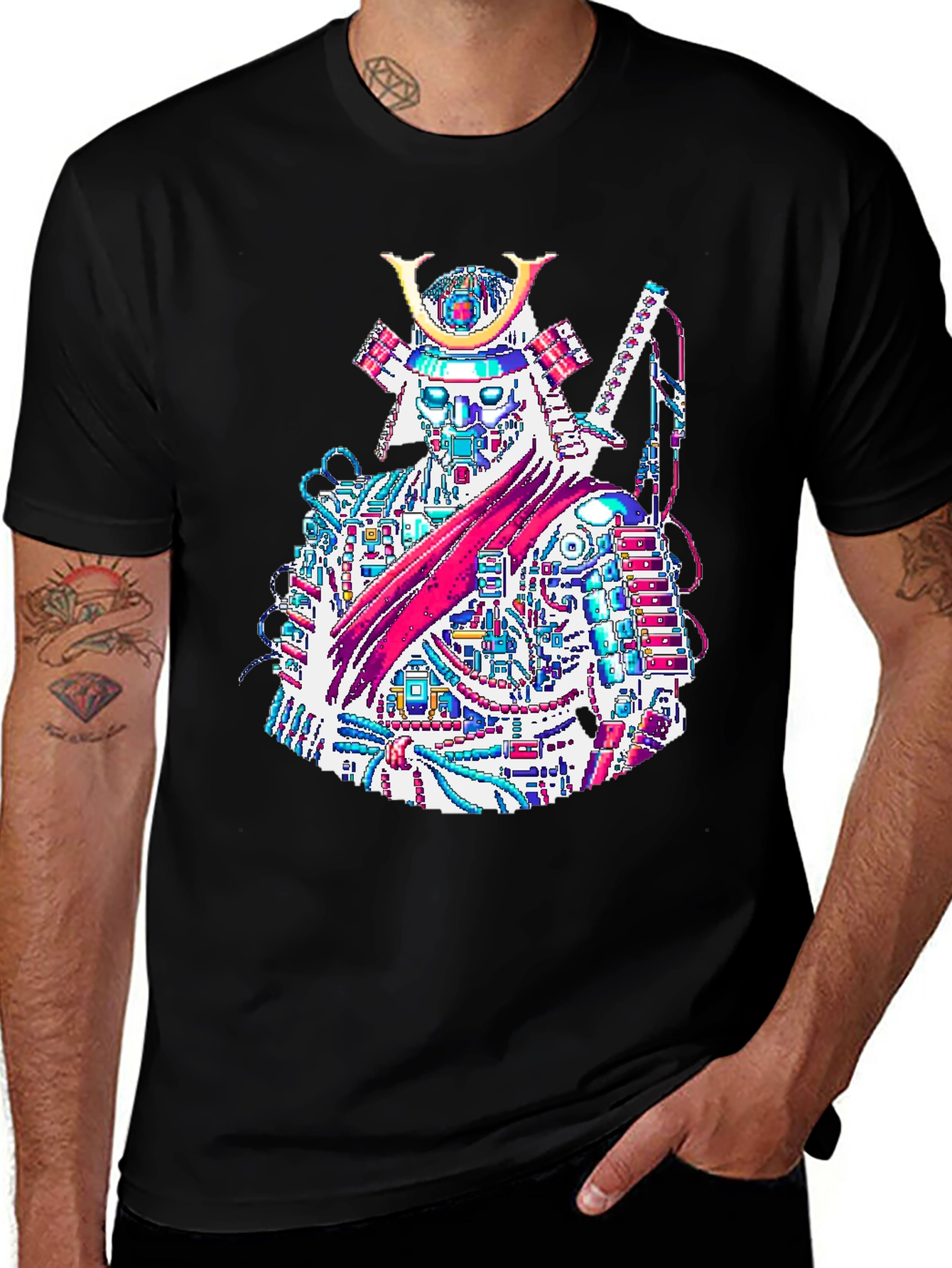 Variant 19 of Cyber Samurai T-Shirt - Futuristic Warrior Design