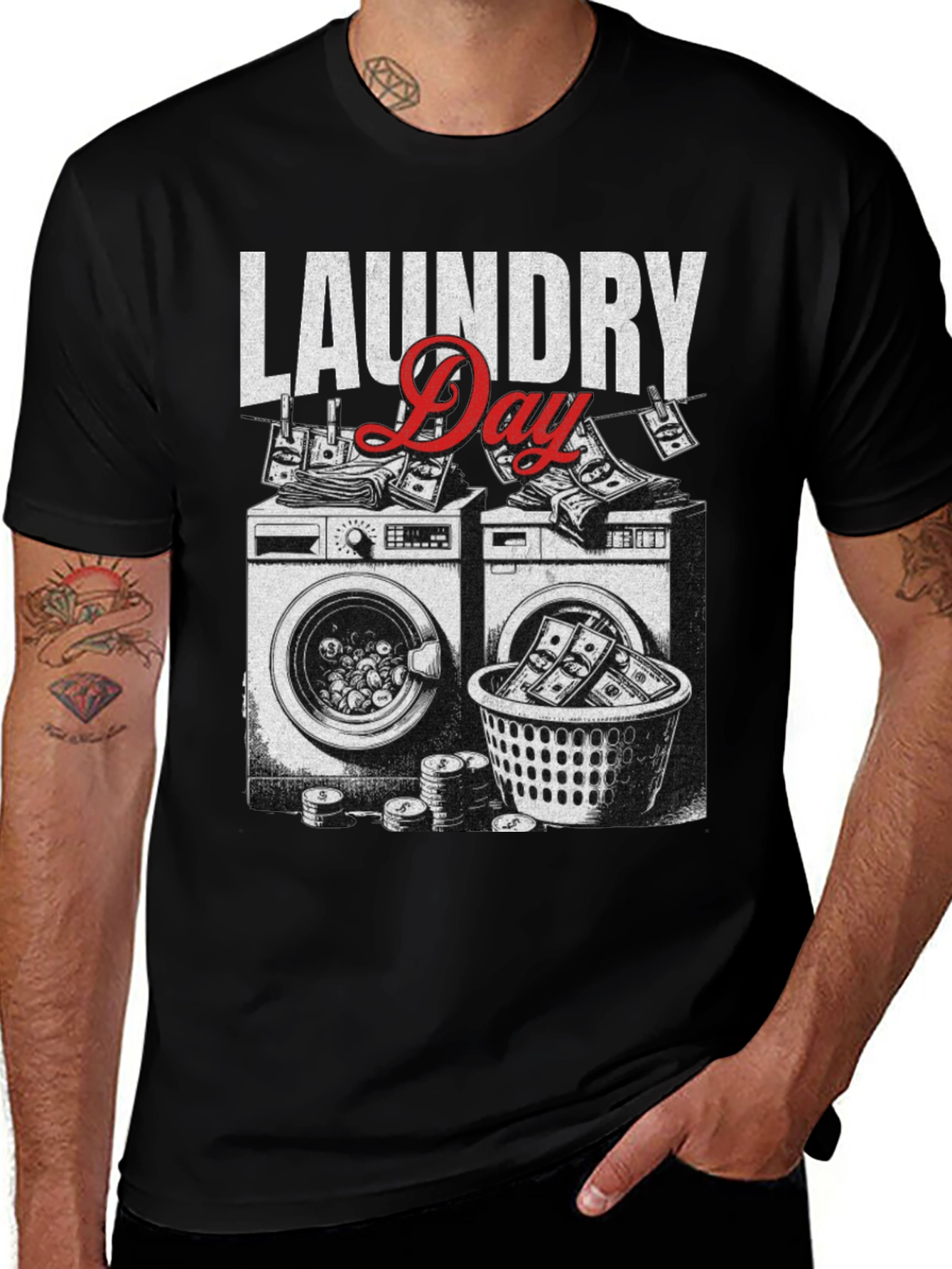 Laundry Day Funny Money Laundering T-Shirt
