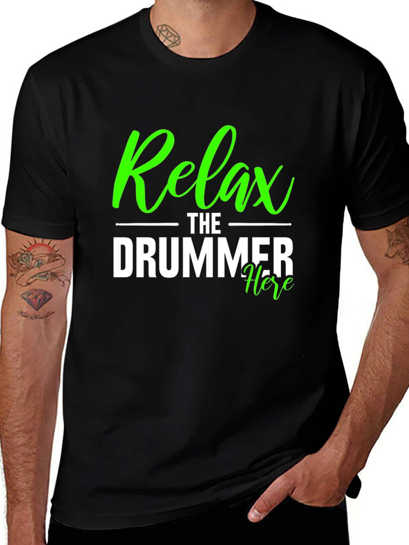 Variant 21 of Relax The Drummer Here Funny Musician T-Shirt