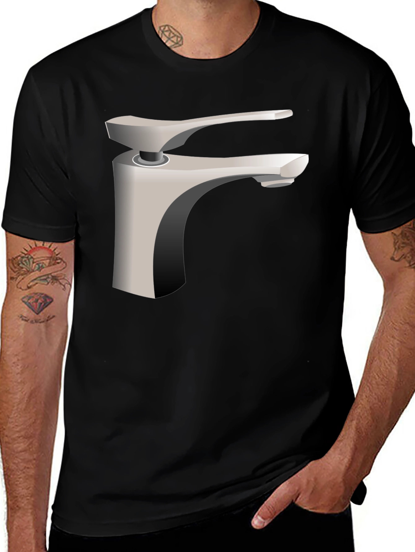Variant 4 of Faucet Graphic Tee - Modern Plumbing Shirt