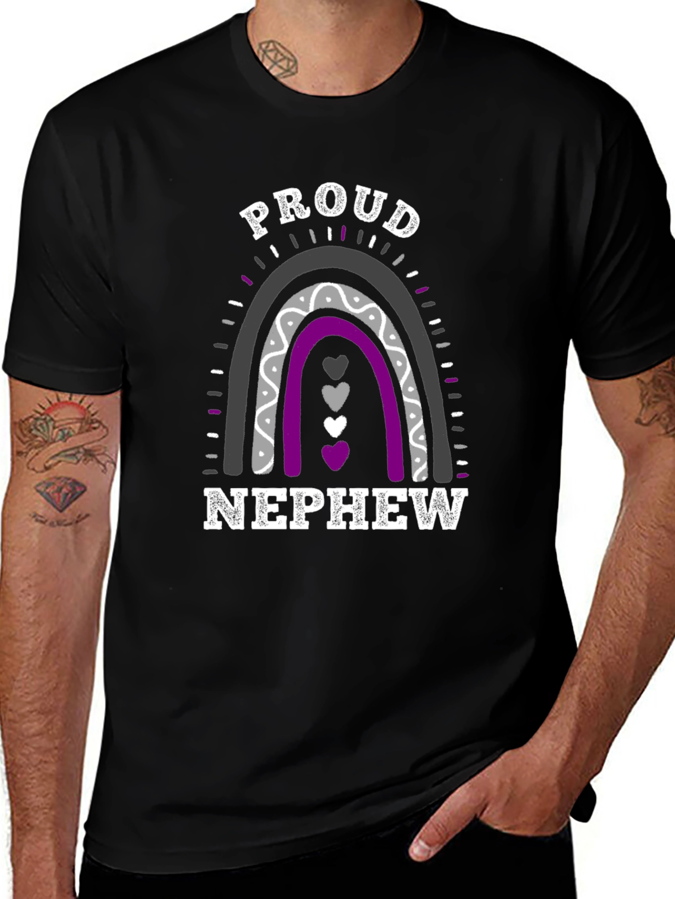 Variant 17 of Proud Nephew Asexual Rainbow T-Shirt