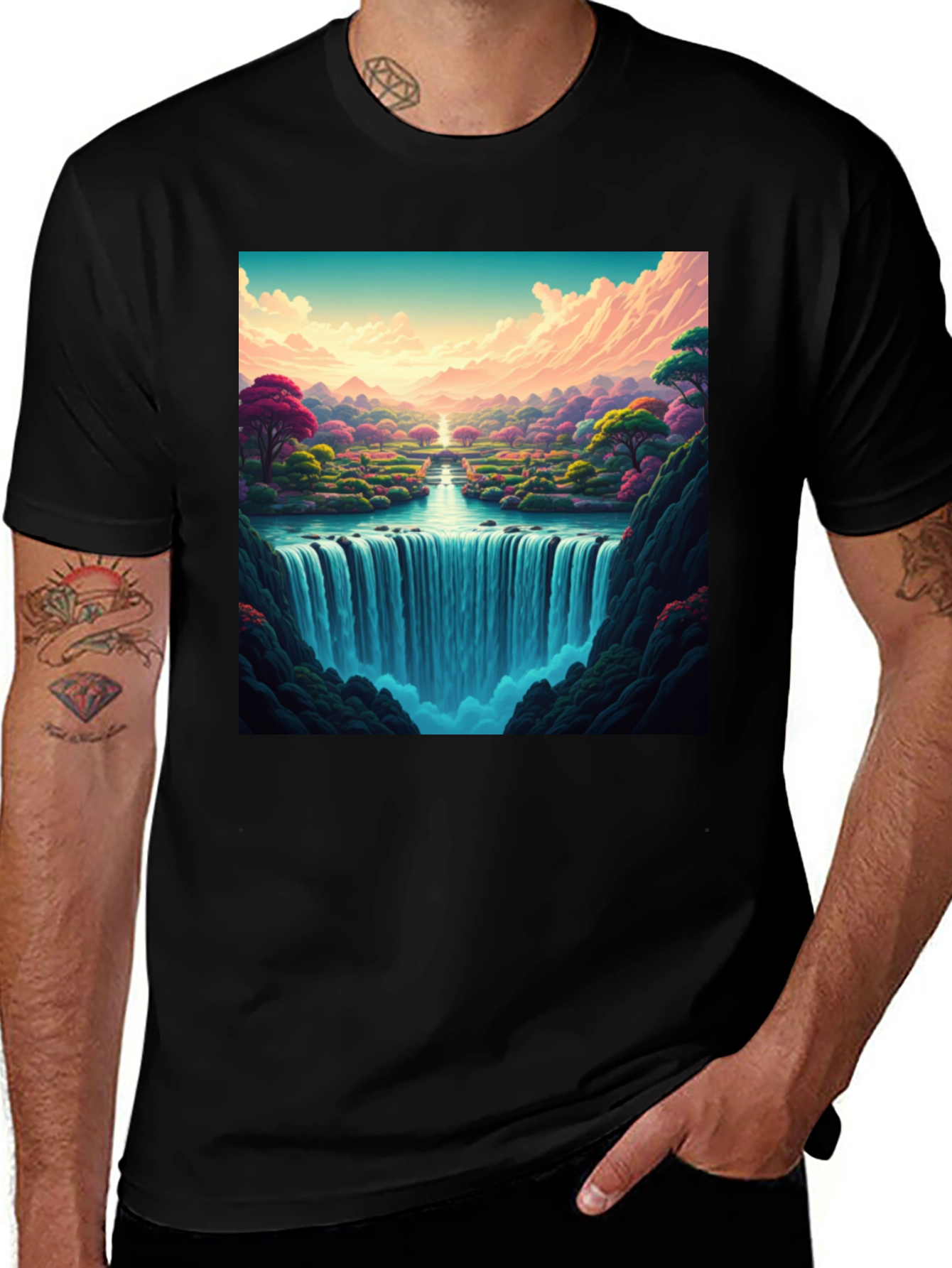 Variant 7 of Waterfall Art Graphic T-Shirt