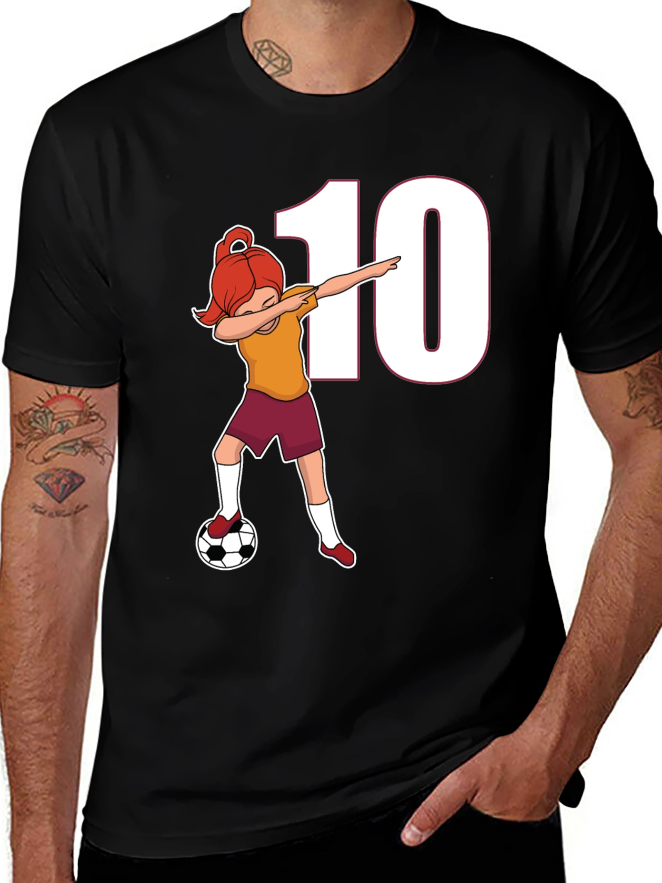 Variant 24 of Soccer Girl Dab T-Shirt - Number 10 Fan!