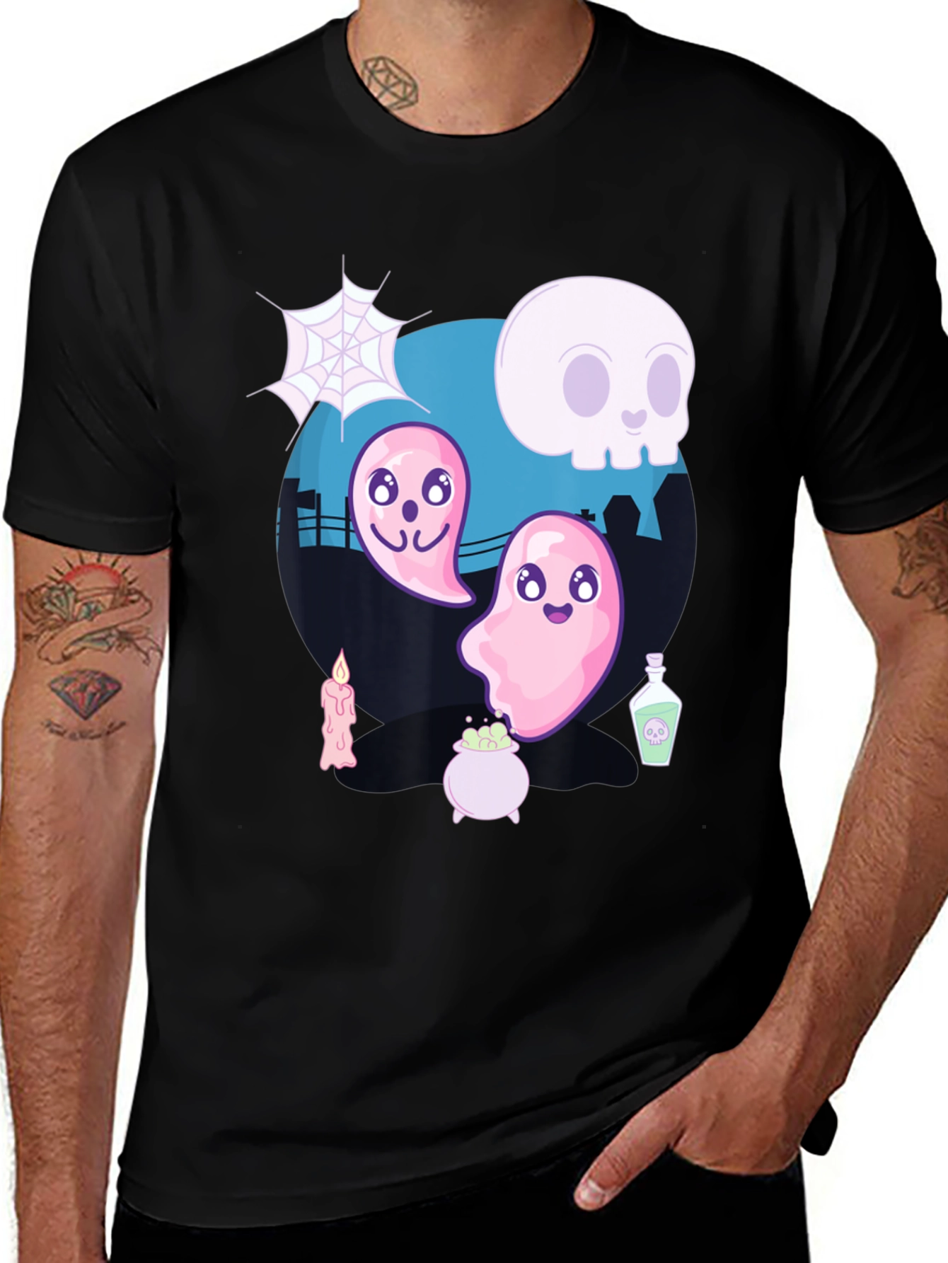Halloween Ghost Graphic Tee - Spooky Season Shirt