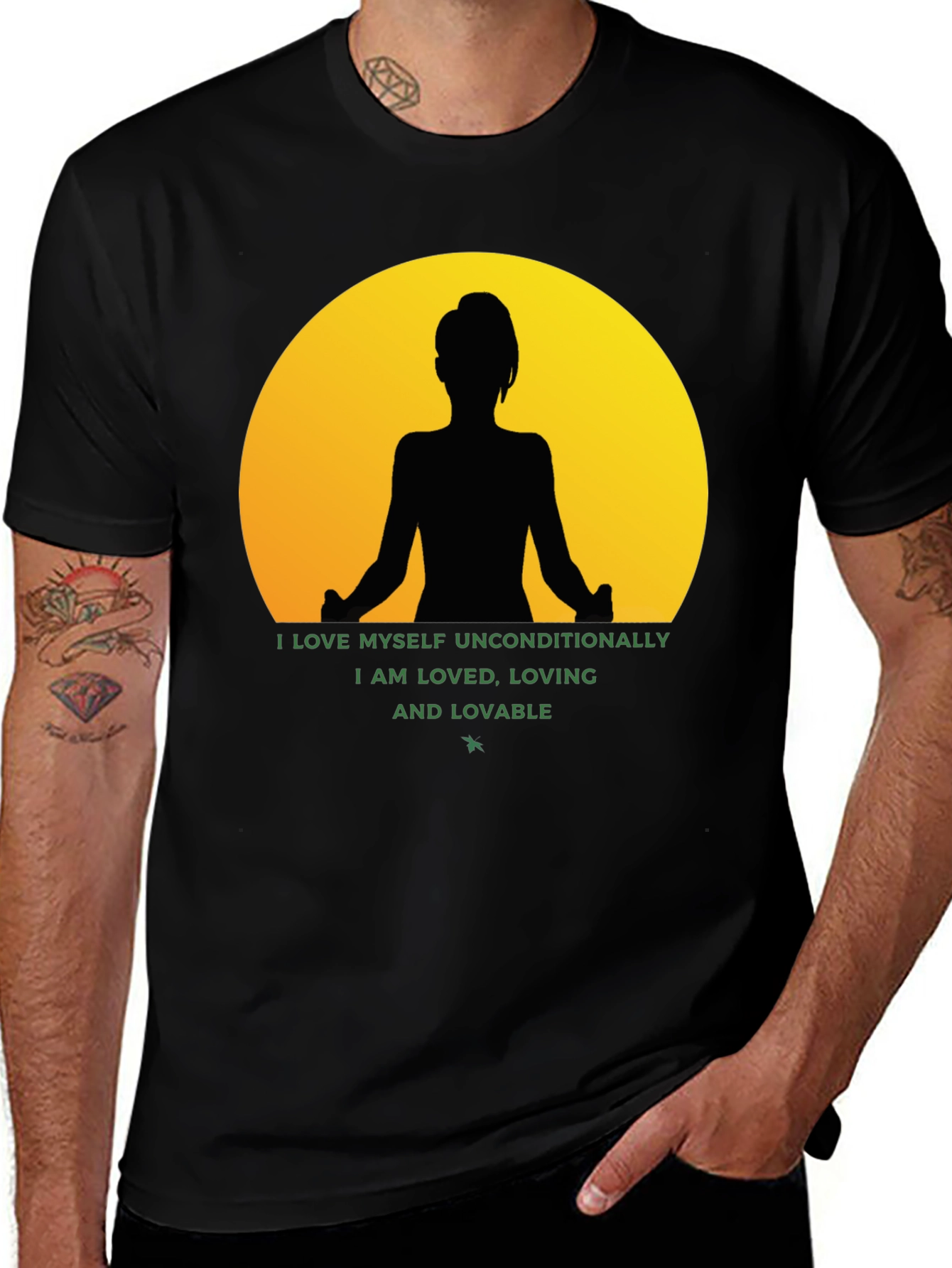 Variant 24 of Yoga Silhouette Graphic Tee - Self Love T-Shirt