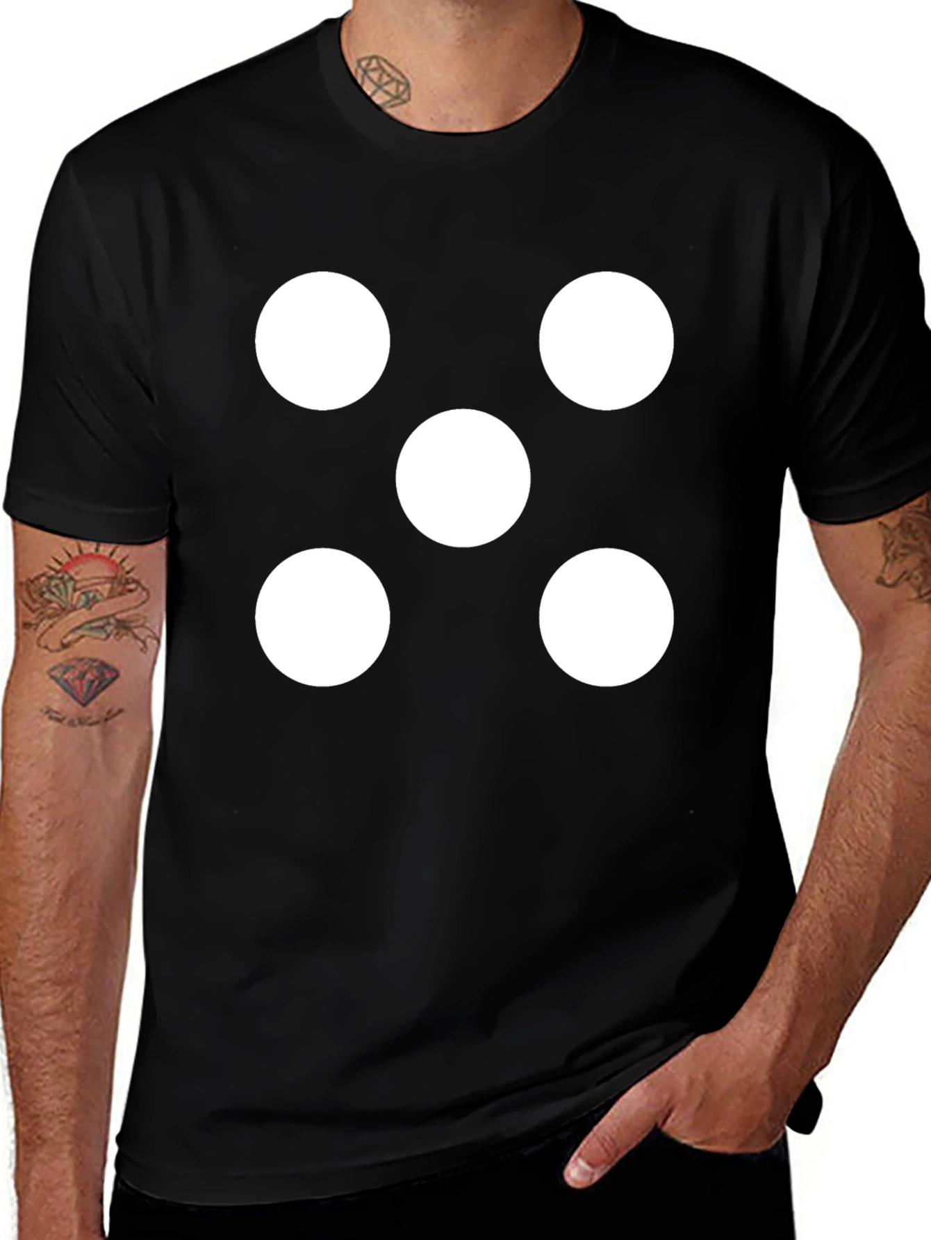 Novelty Dice Five Black T-Shirt