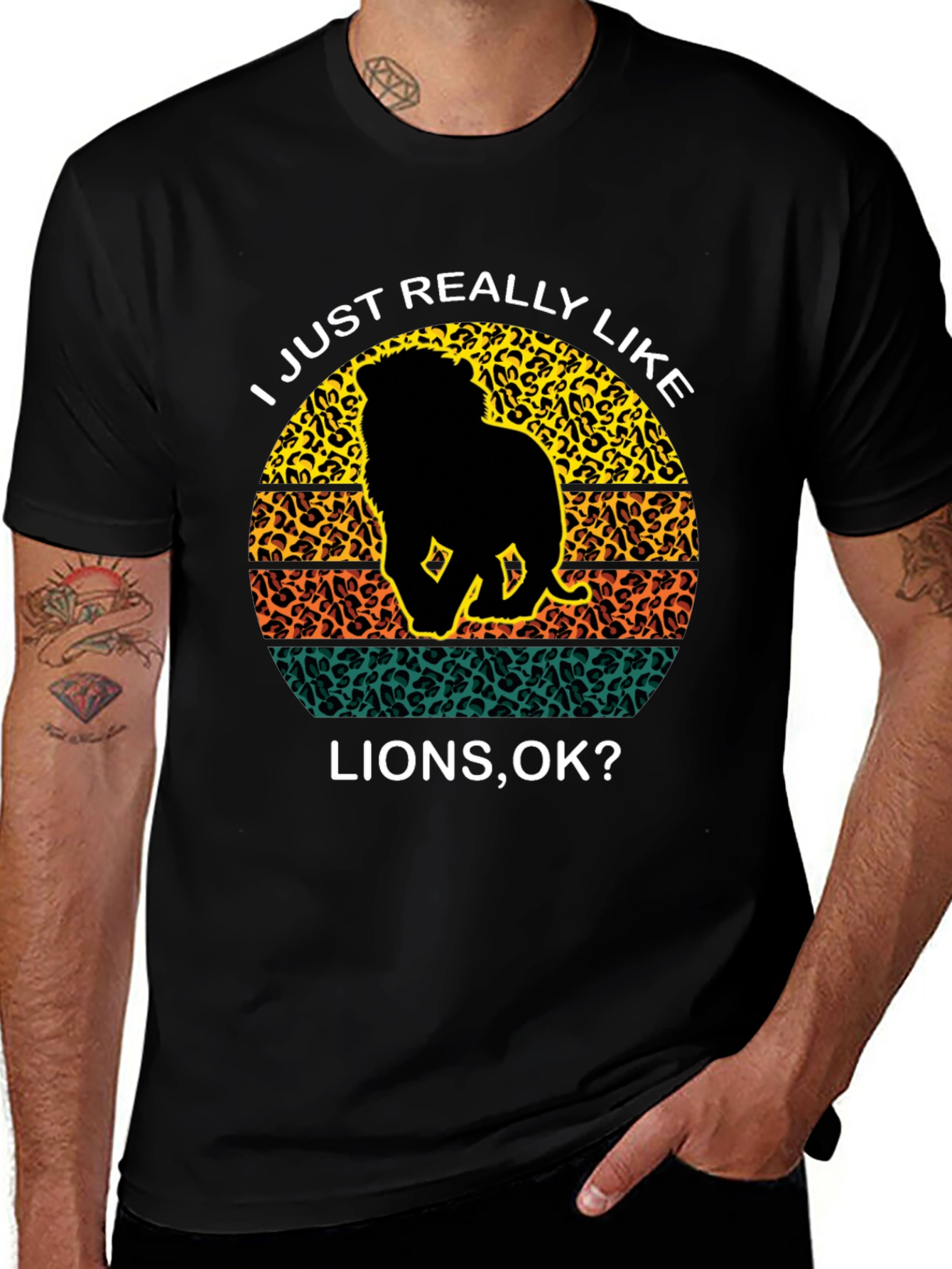 Variant 17 of Lion Lover Graphic Tee - Animal Print Design