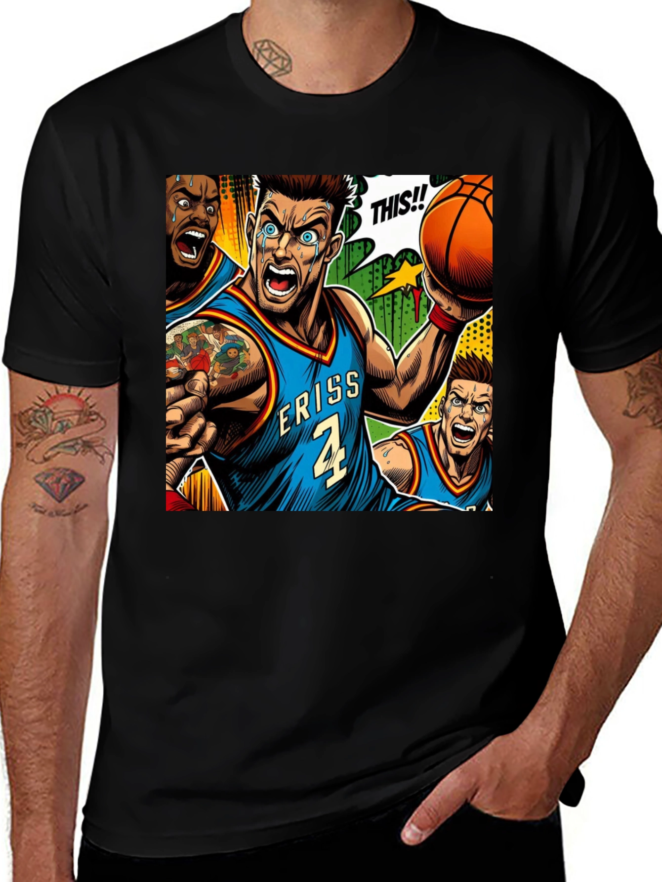 Variant 24 of Basketball Cartoon Graphic Tee