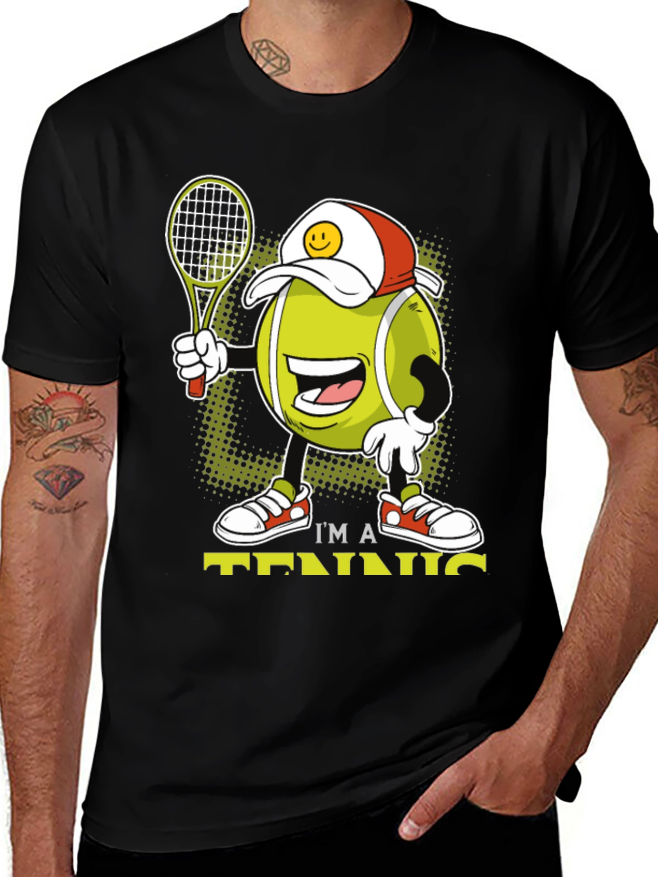 Variant 21 of Funny Tennis Cartoon T-Shirt
