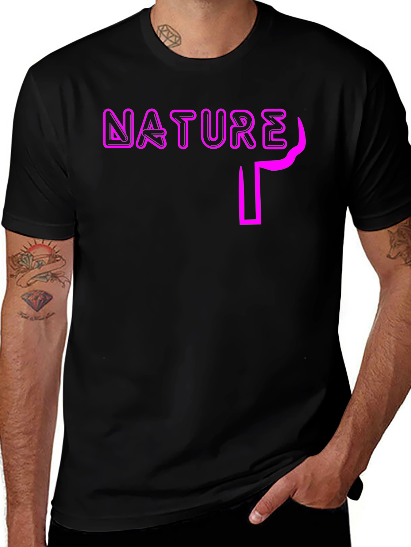 Variant 20 of Nature Graphic Print Black T-Shirt