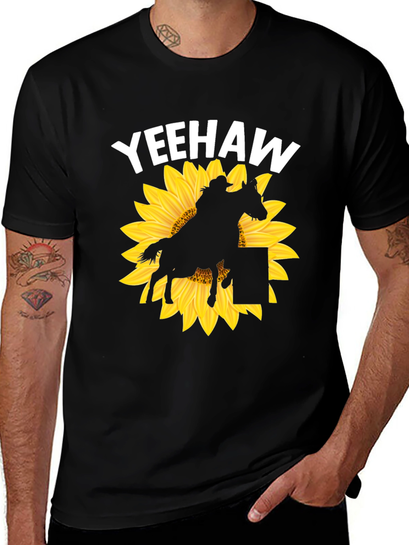 Yeehaw Sunflower Graphic T-Shirt - Western Style