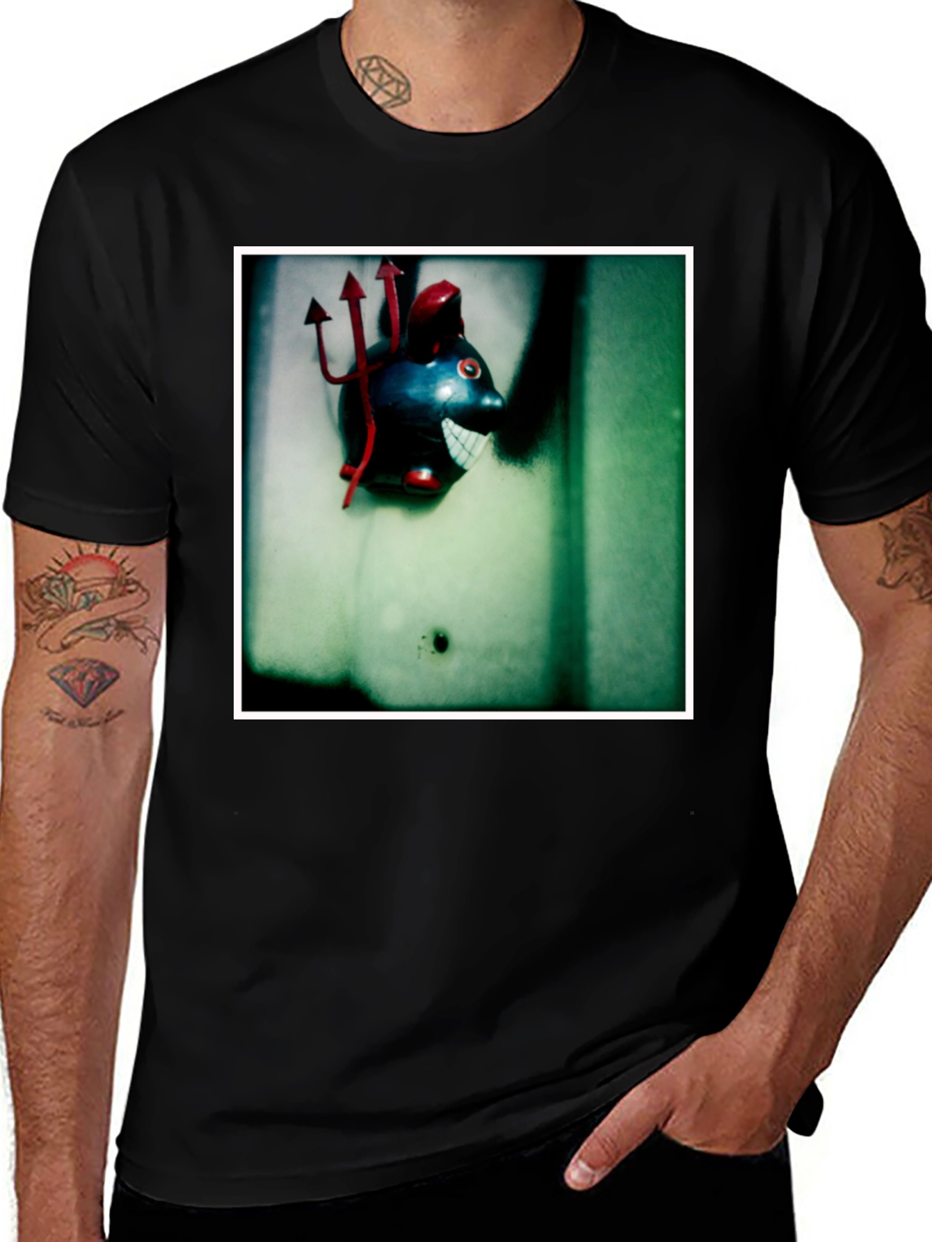Black Devil Pig T-Shirt main image