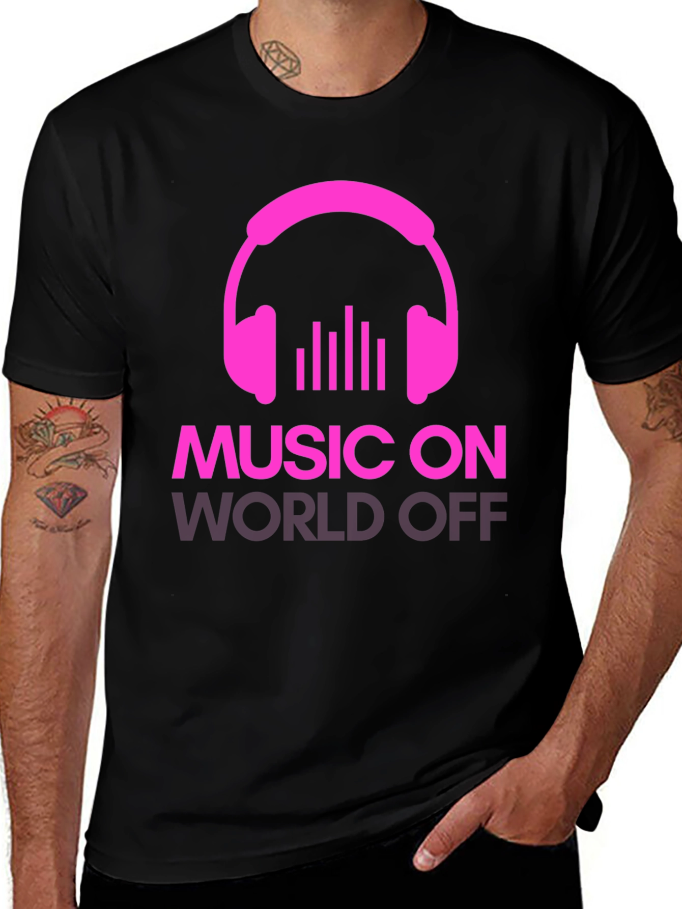 Variant 27 of Music On World Off Graphic Tee