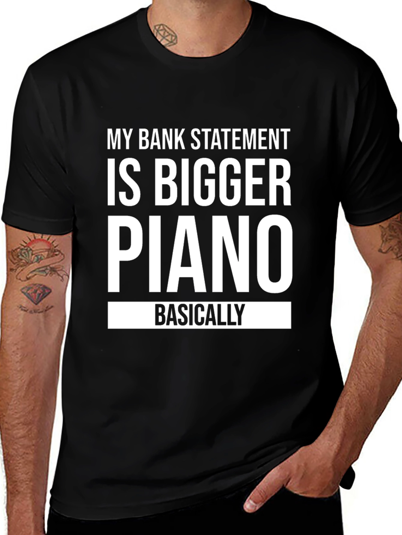Variant 25 of Funny Bank Statement Piano T-Shirt - Unisex