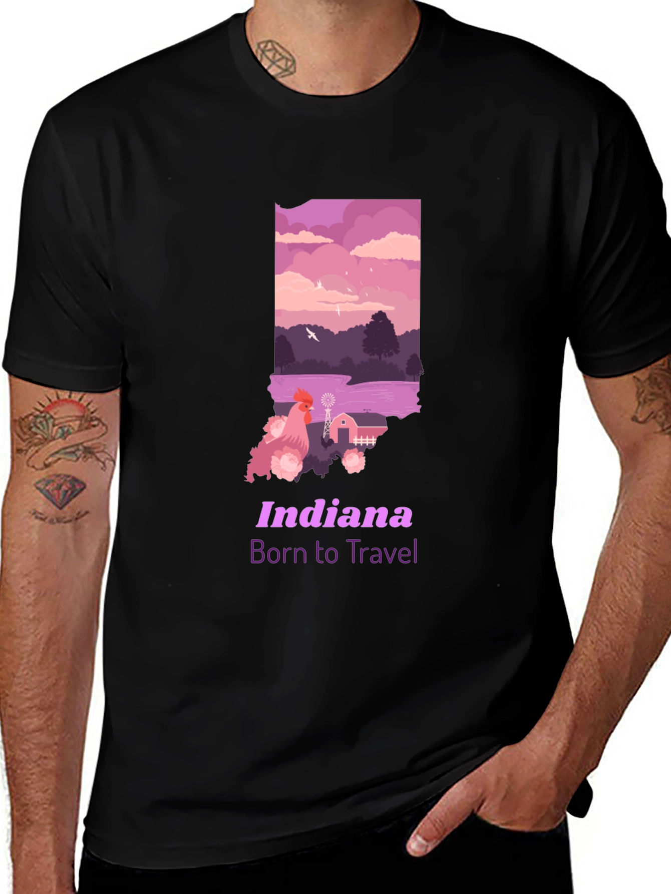 Indiana State Pride Tee - Born to Travel T-Shirt