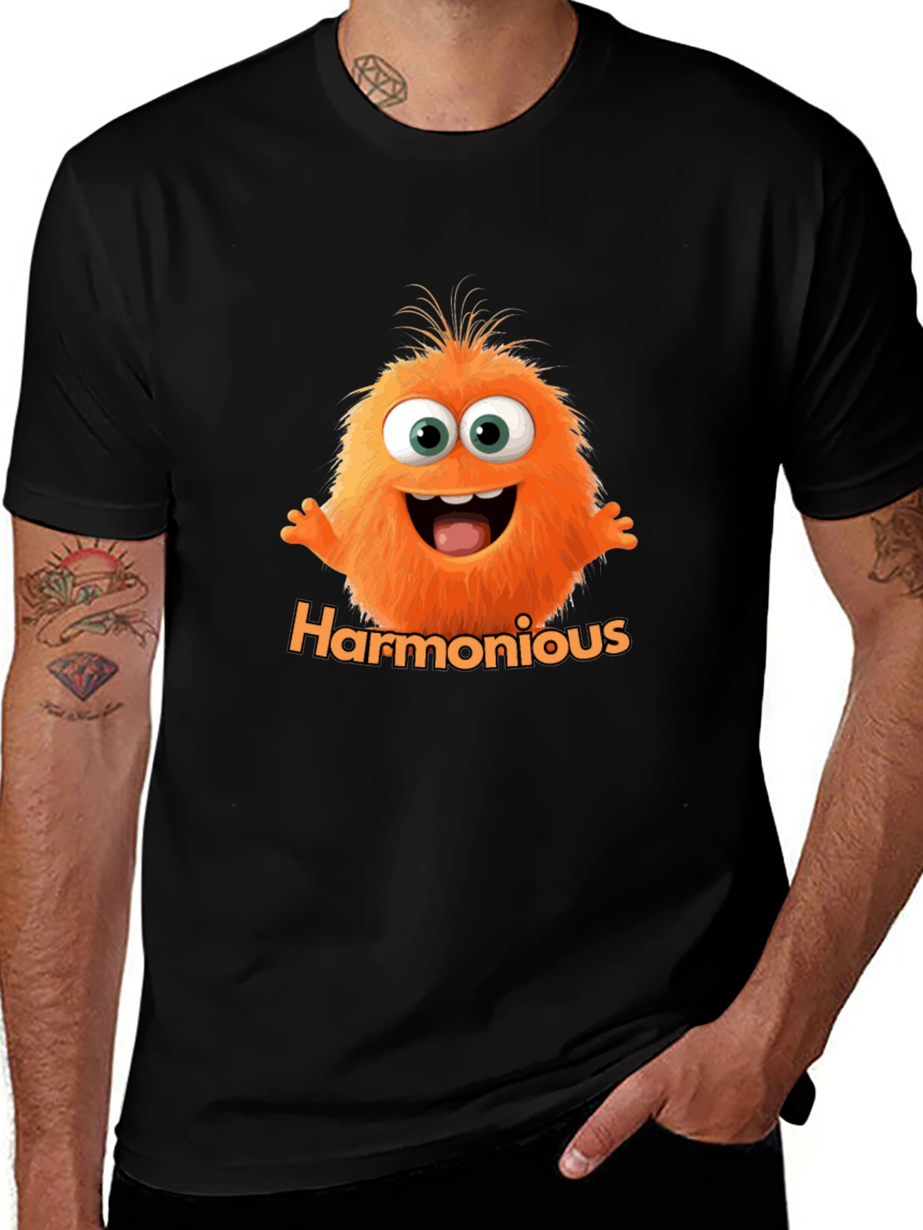 Variant 20 of Harmonious Orange Monster Graphic T-Shirt
