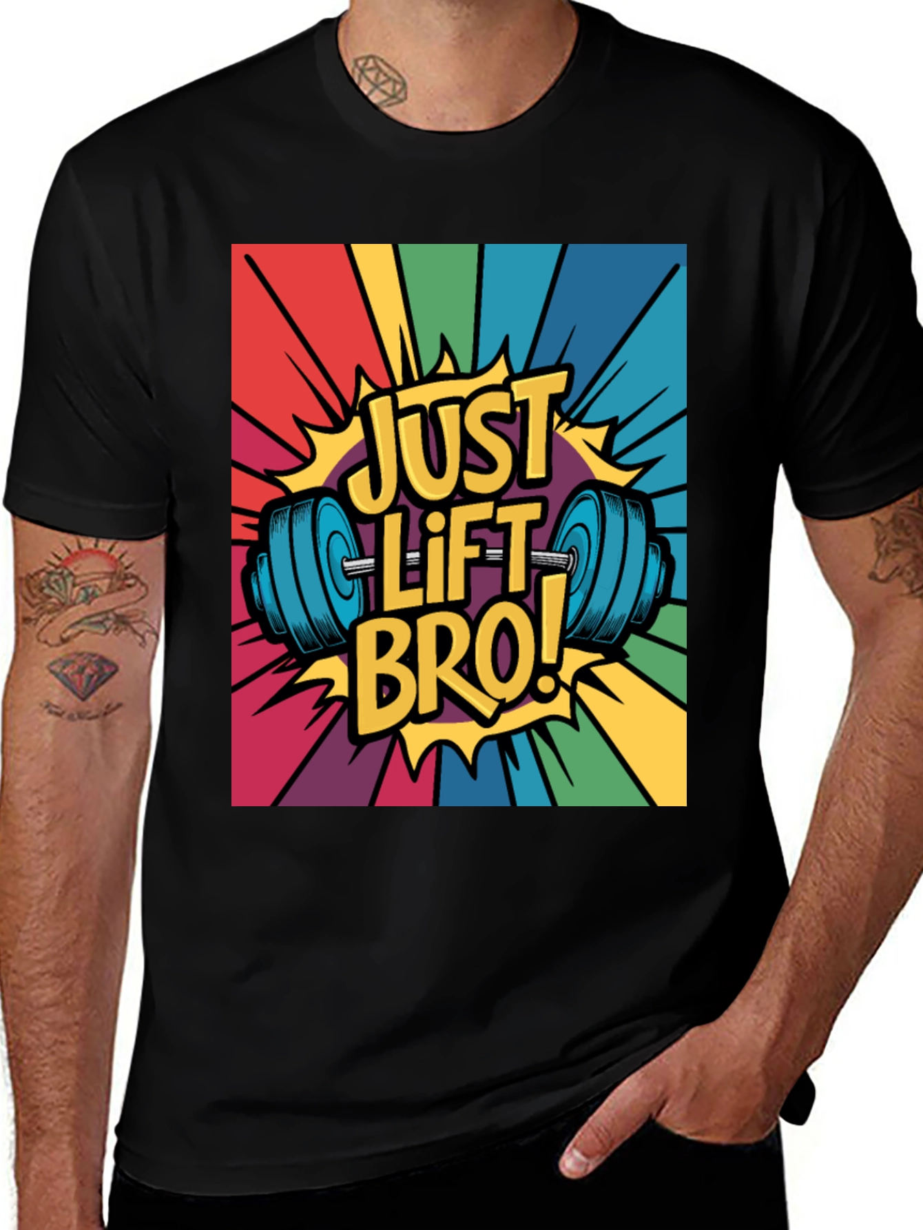 Variant 14 of Just Lift Bro! Graphic T-Shirt - Gym Motivation